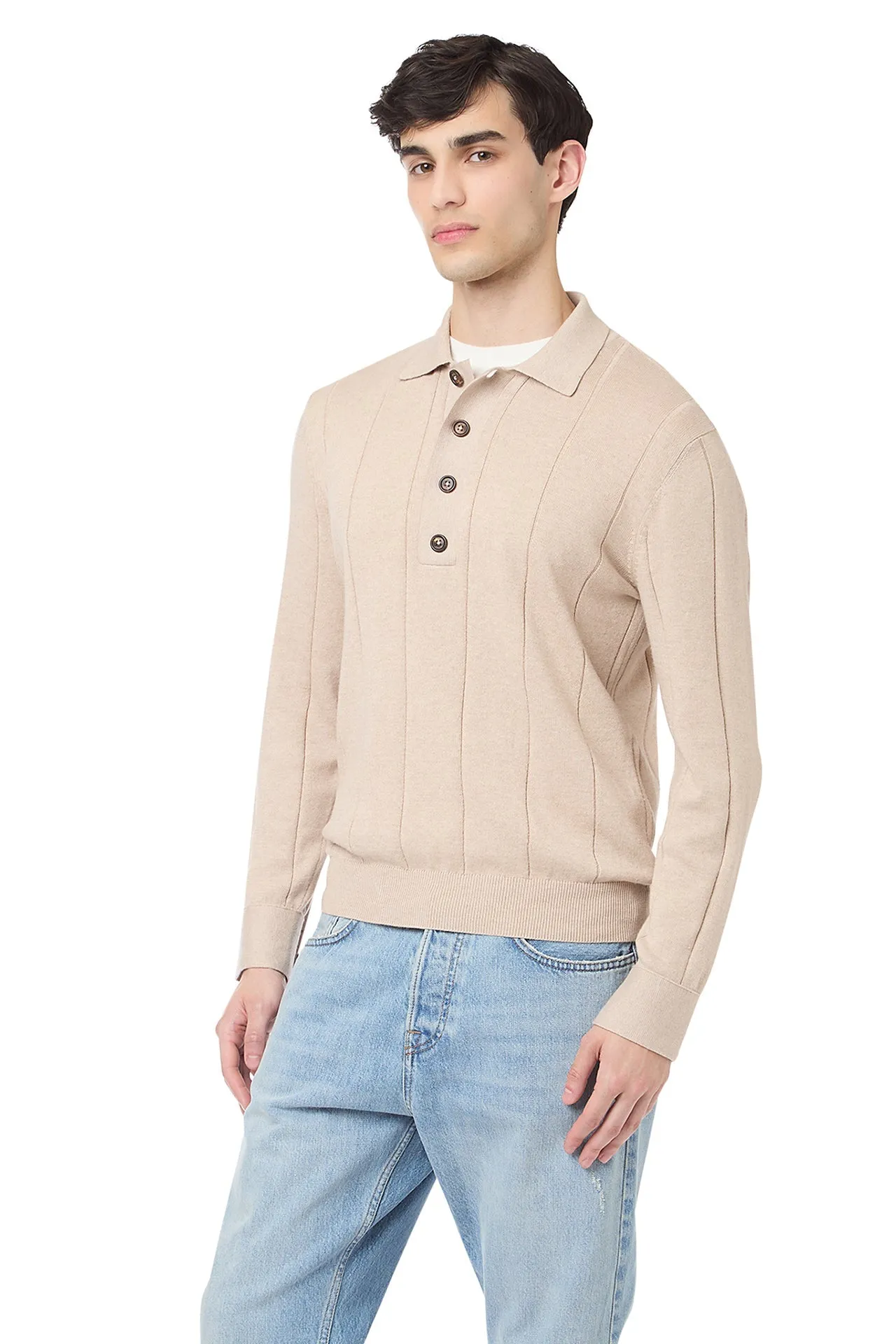COTTON CASHMERE KNITTED POLO sold by Eleventy product image thumbnail 3