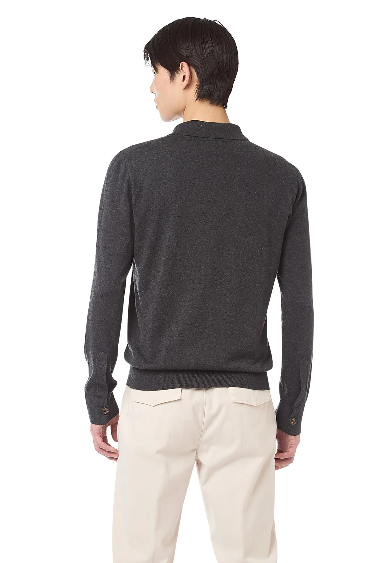 COTTON CASHMERE KNITTED POLO sold by Eleventy product image thumbnail 3