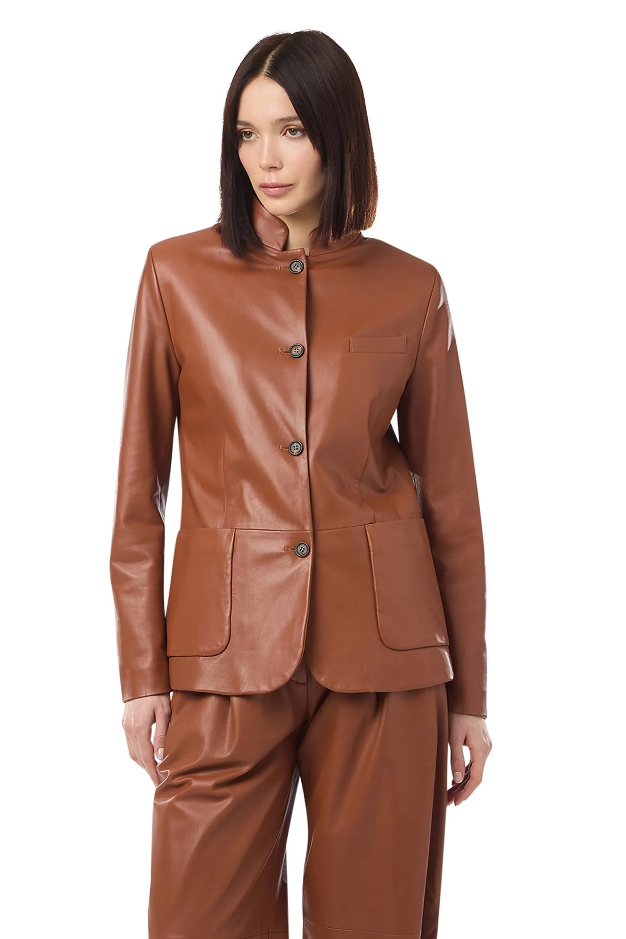 SINGLE-BREASTED LEATHER JACKET sold by Eleventy product image thumbnail 2