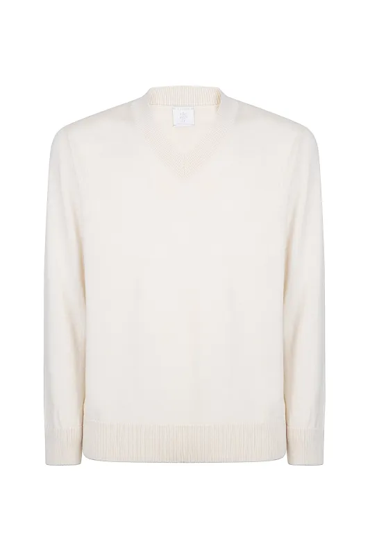 V-NECK SWEATER ML TIPPING sold by Eleventy