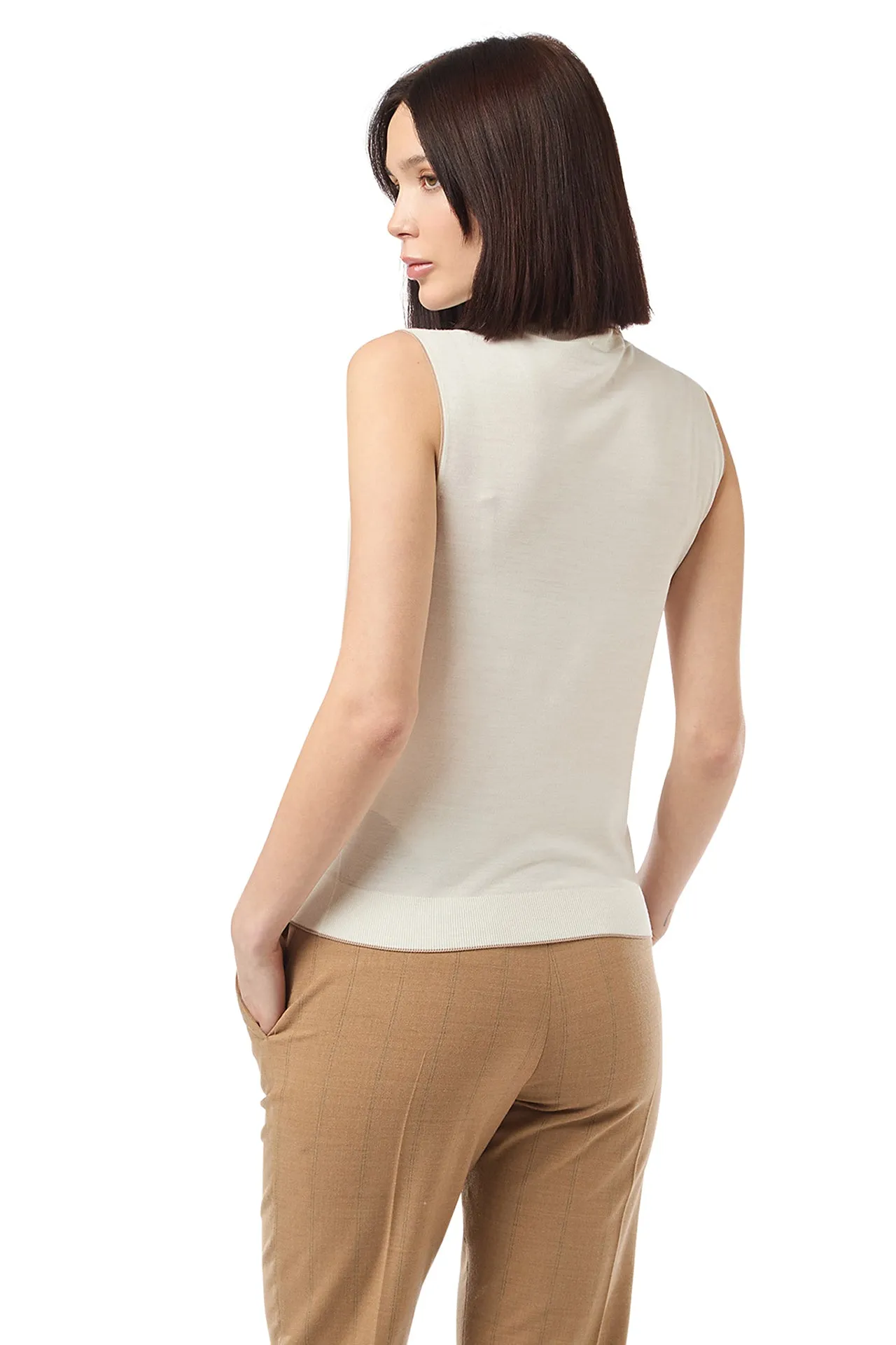 TIPPING SLEEVELESS SWEATER sold by Eleventy product image thumbnail 4