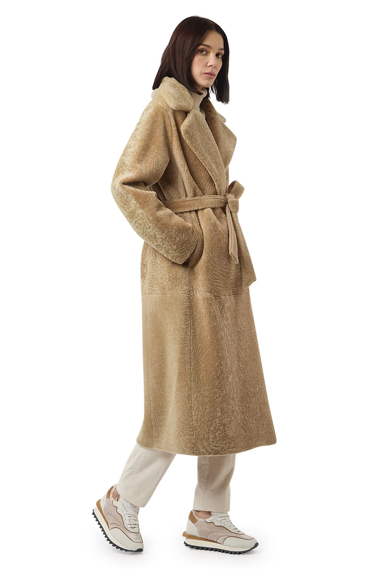 LONG SHEARLING COAT sold by Eleventy product image thumbnail 3