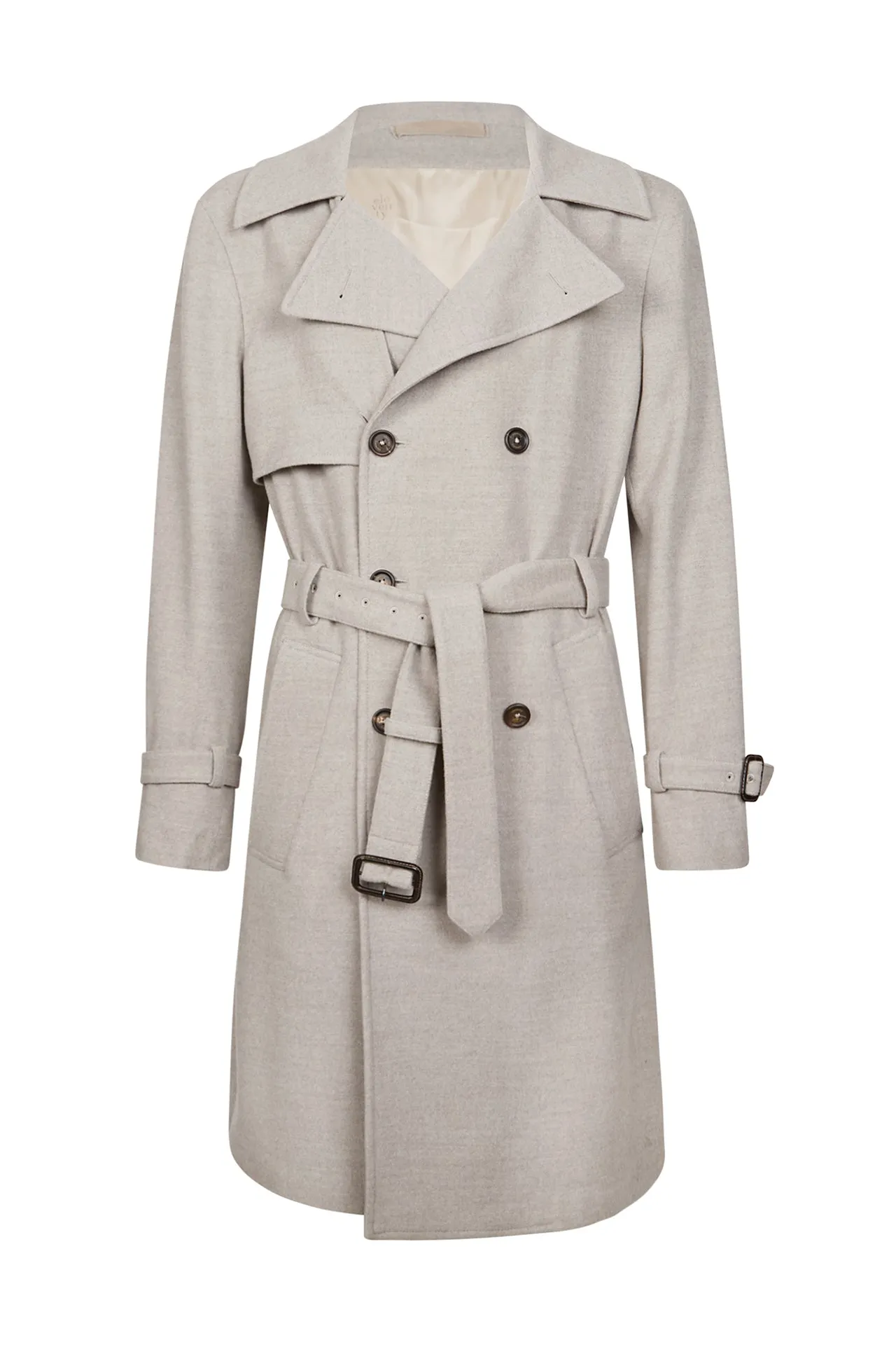 DOUBLE-BREASTED COAT WITH BELT sold by Eleventy