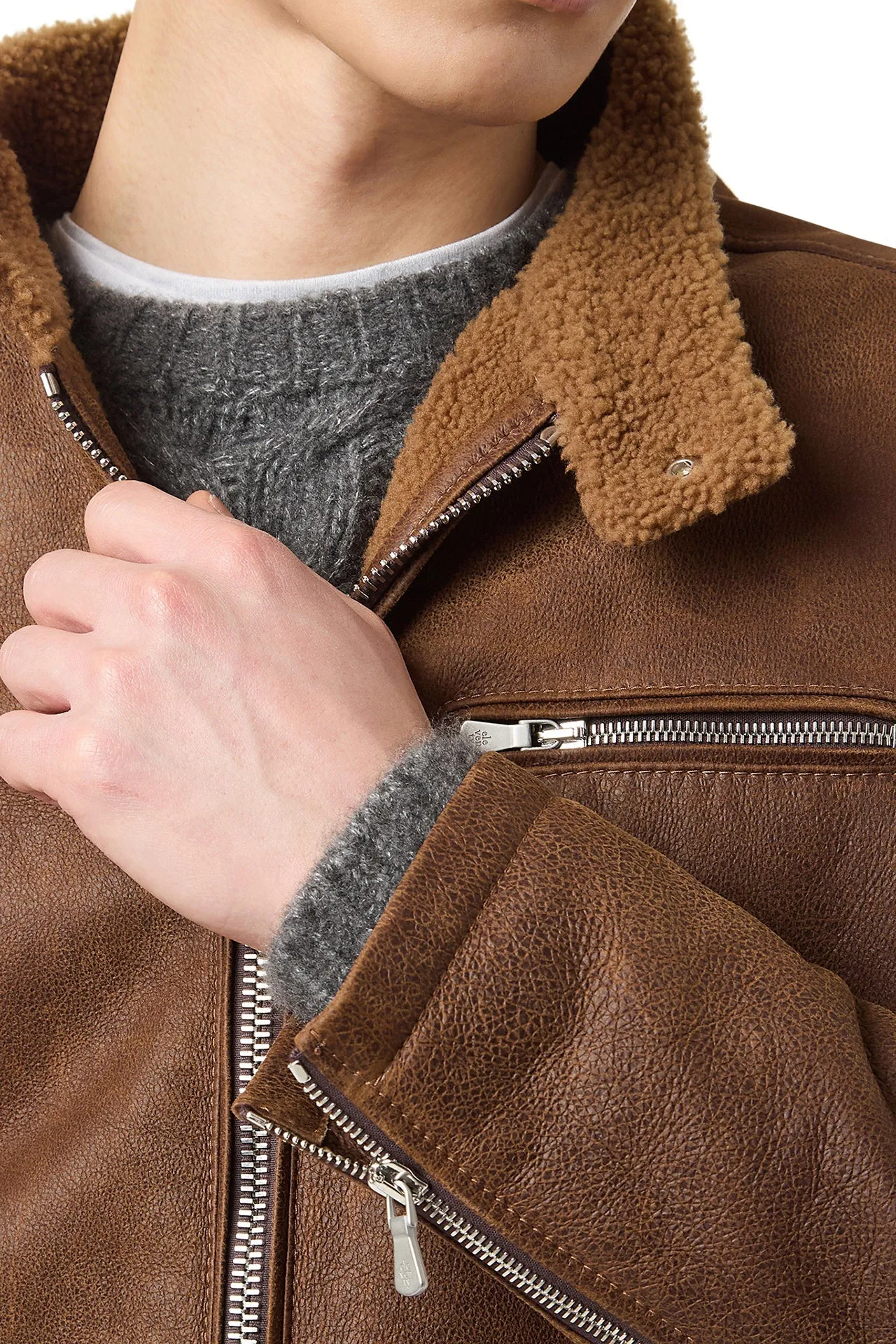 SHEARLING BIKER JACKET sold by Eleventy product image thumbnail 5