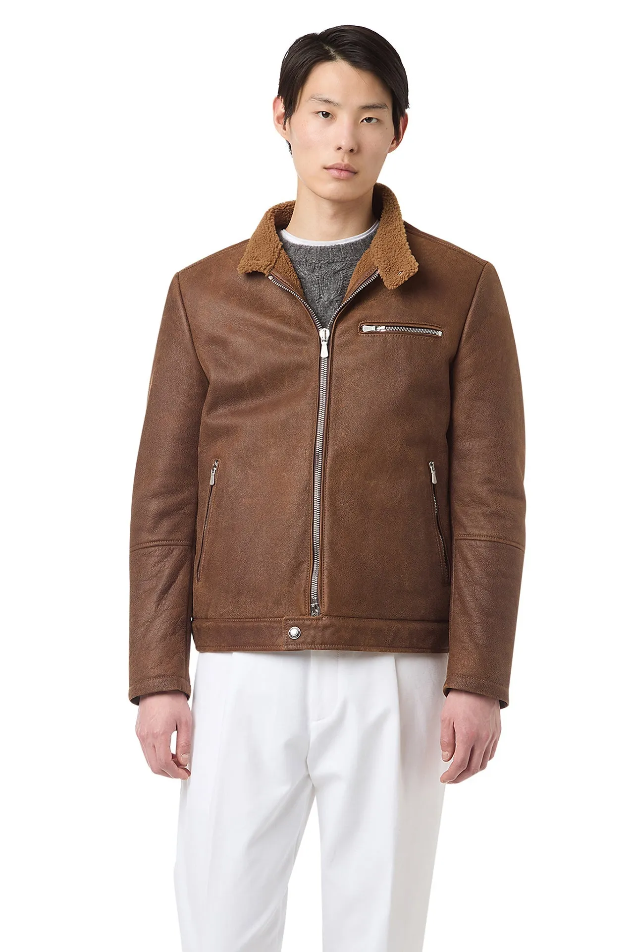 SHEARLING BIKER JACKET sold by Eleventy product image thumbnail 2