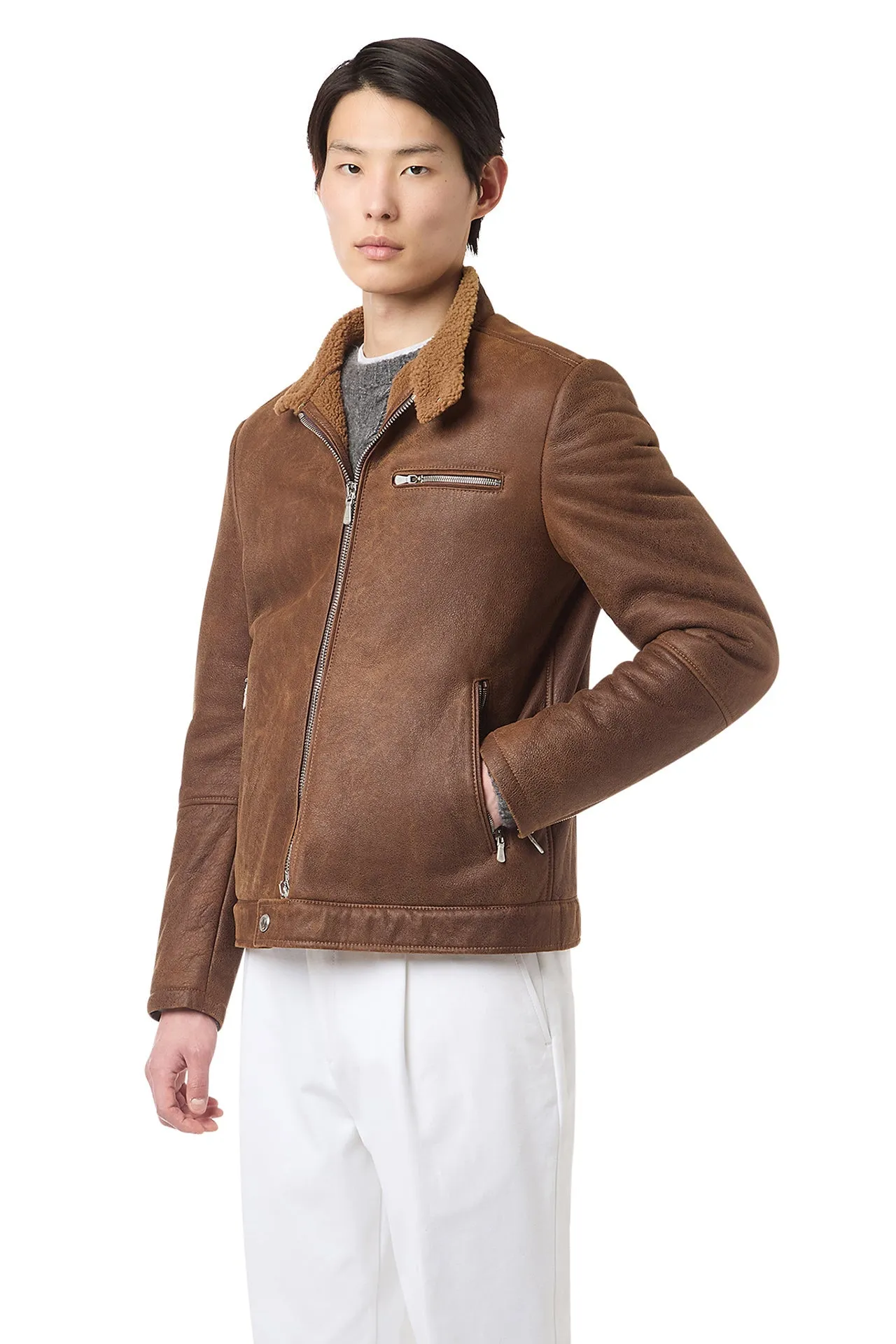 SHEARLING BIKER JACKET sold by Eleventy product image thumbnail 3