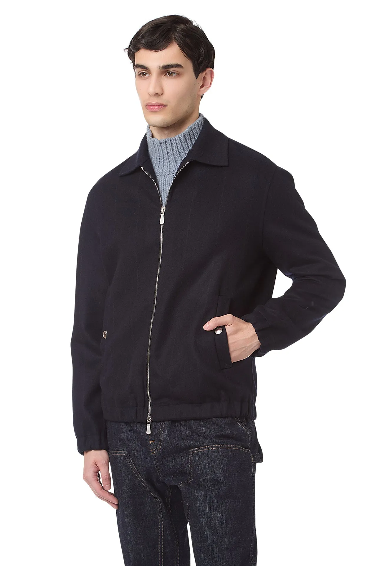 FULL ZIP BOMBER JACKET WITH SHIRT COLLAR sold by Eleventy product image thumbnail 3
