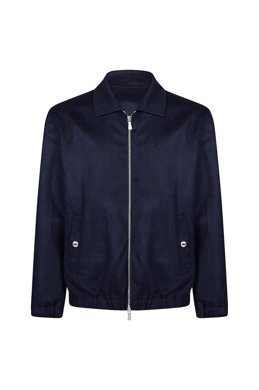 FULL ZIP BOMBER JACKET WITH SHIRT COLLAR sold by Eleventy