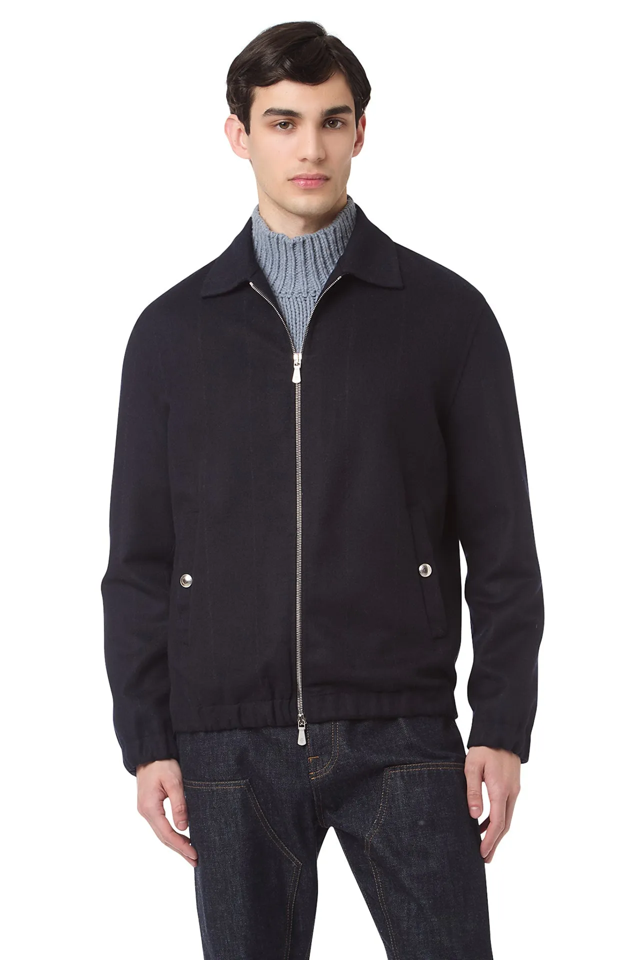 FULL ZIP BOMBER JACKET WITH SHIRT COLLAR sold by Eleventy product image thumbnail 2