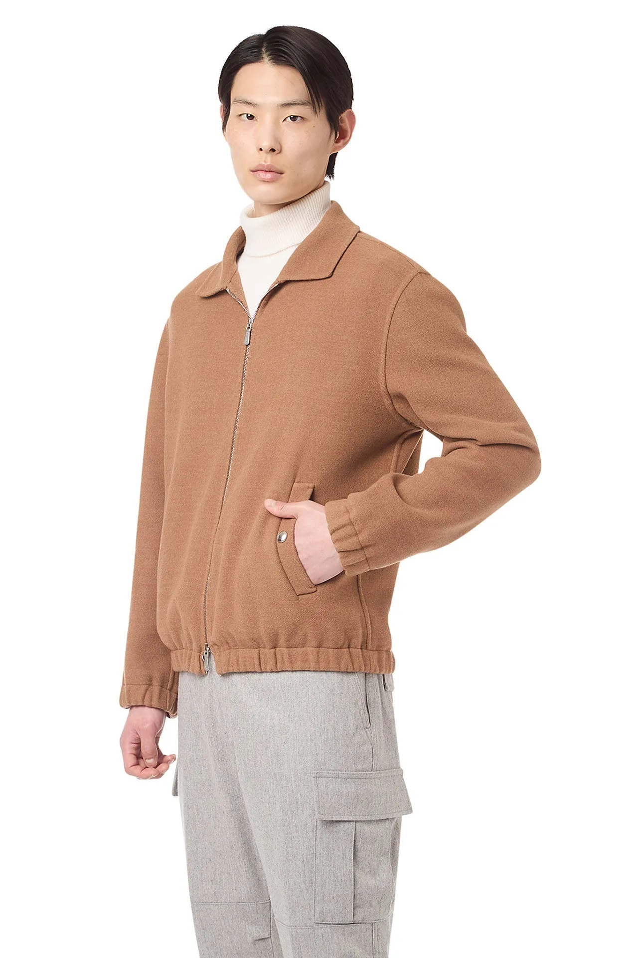 FULL ZIP BOMBER JACKET WITH SHIRT COLLAR sold by Eleventy product image thumbnail 3