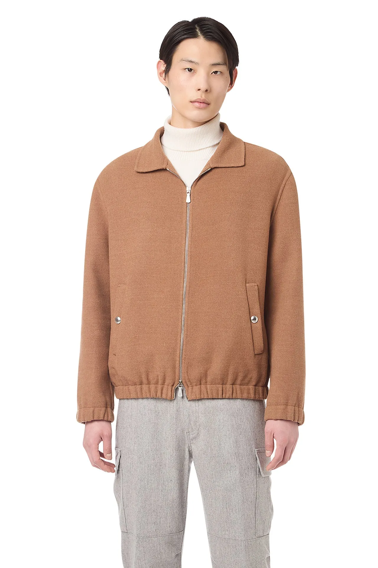 FULL ZIP BOMBER JACKET WITH SHIRT COLLAR sold by Eleventy product image thumbnail 2