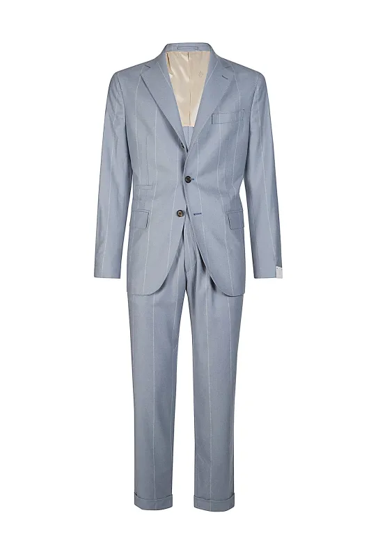SINGLE-BREASTED SUIT WITH PENCED PANTS sold by Eleventy