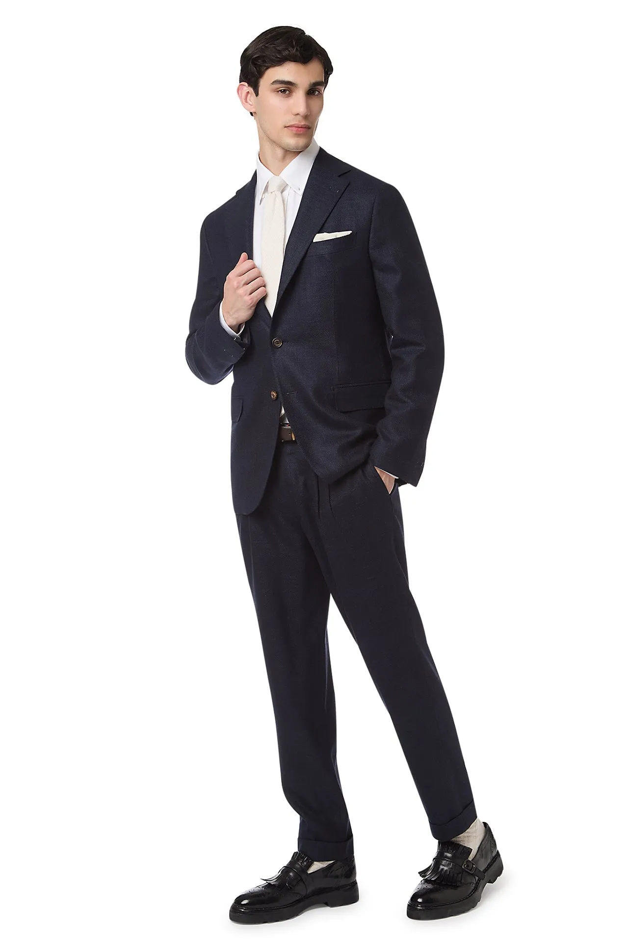 SINGLE-BREASTED SUIT WITH PENCED PANTS sold by Eleventy product image thumbnail 3