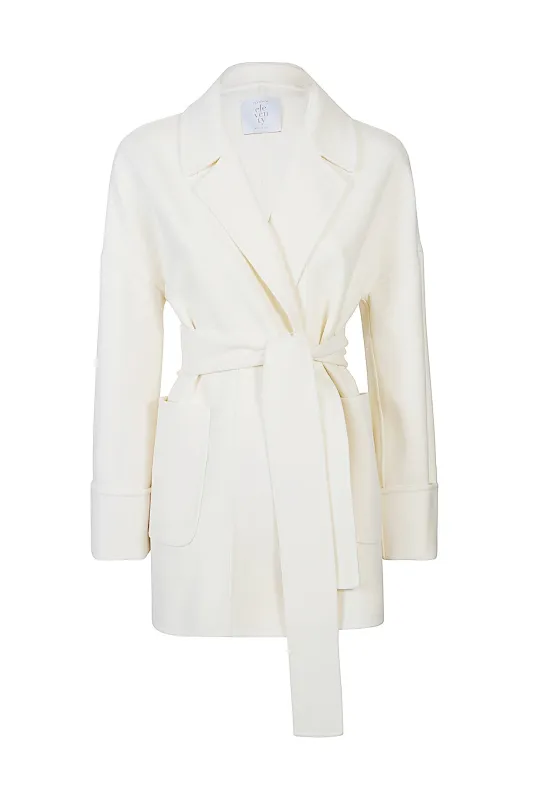 SHORT COAT WITH BELT sold by Eleventy