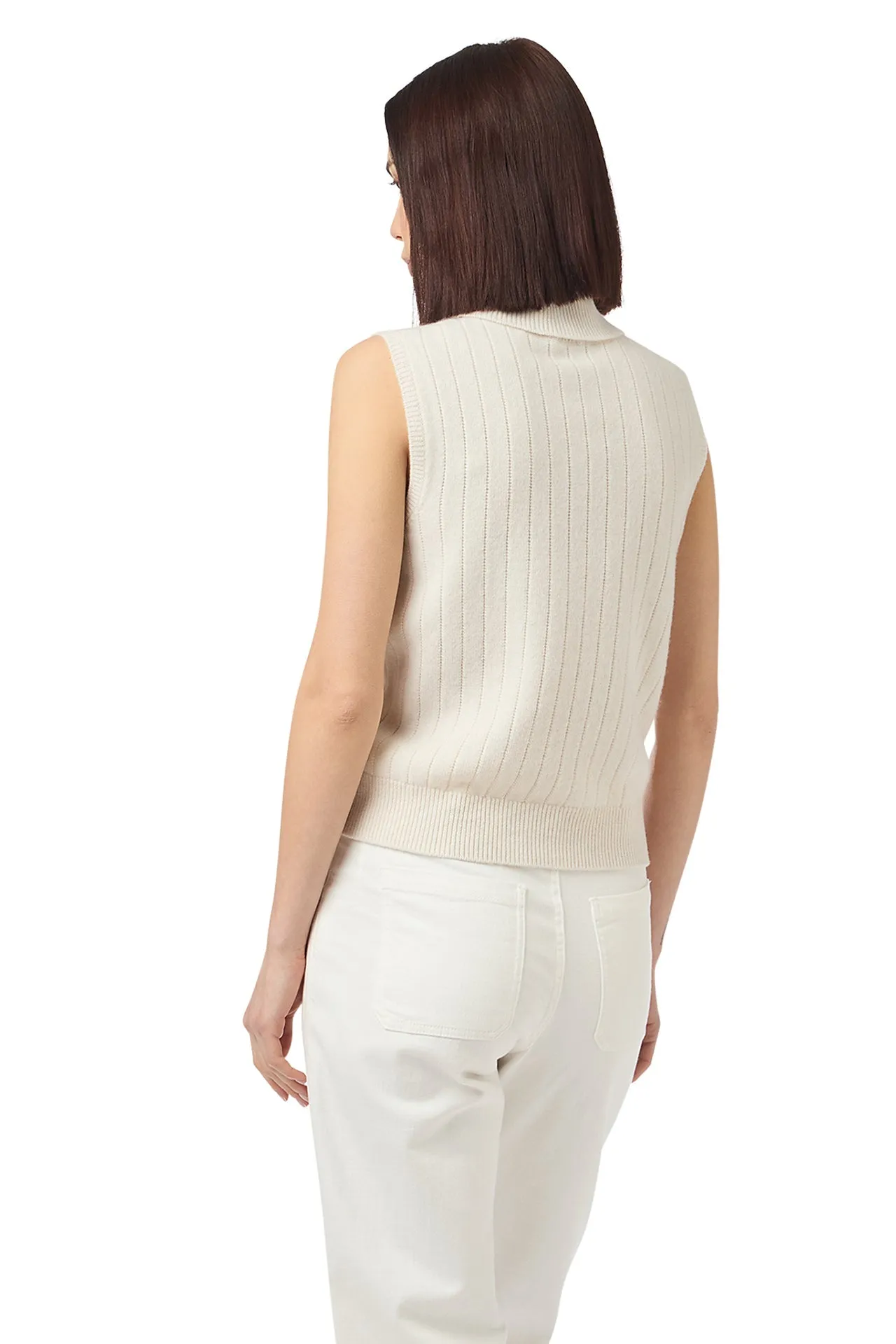 RIBBED SLEEVELESS SWEATER sold by Eleventy product image thumbnail 4