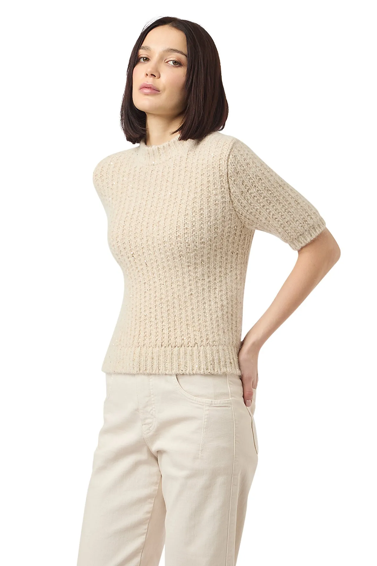 CREW NECK SHORT SLEEVE SWEATER sold by Eleventy product image thumbnail 3