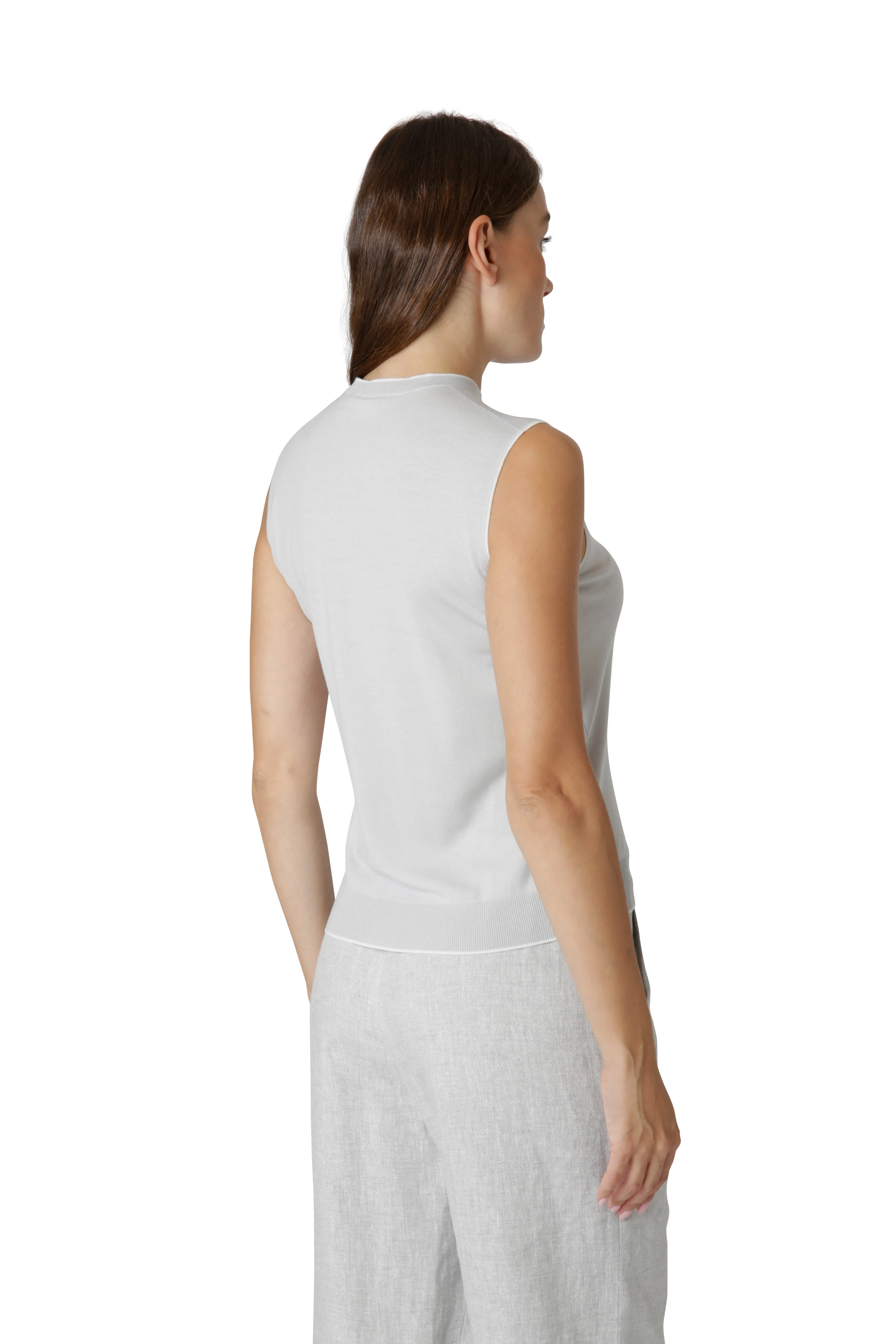 SLEEVELESS CREW NECK SWEATER sold by Eleventy product image thumbnail 3