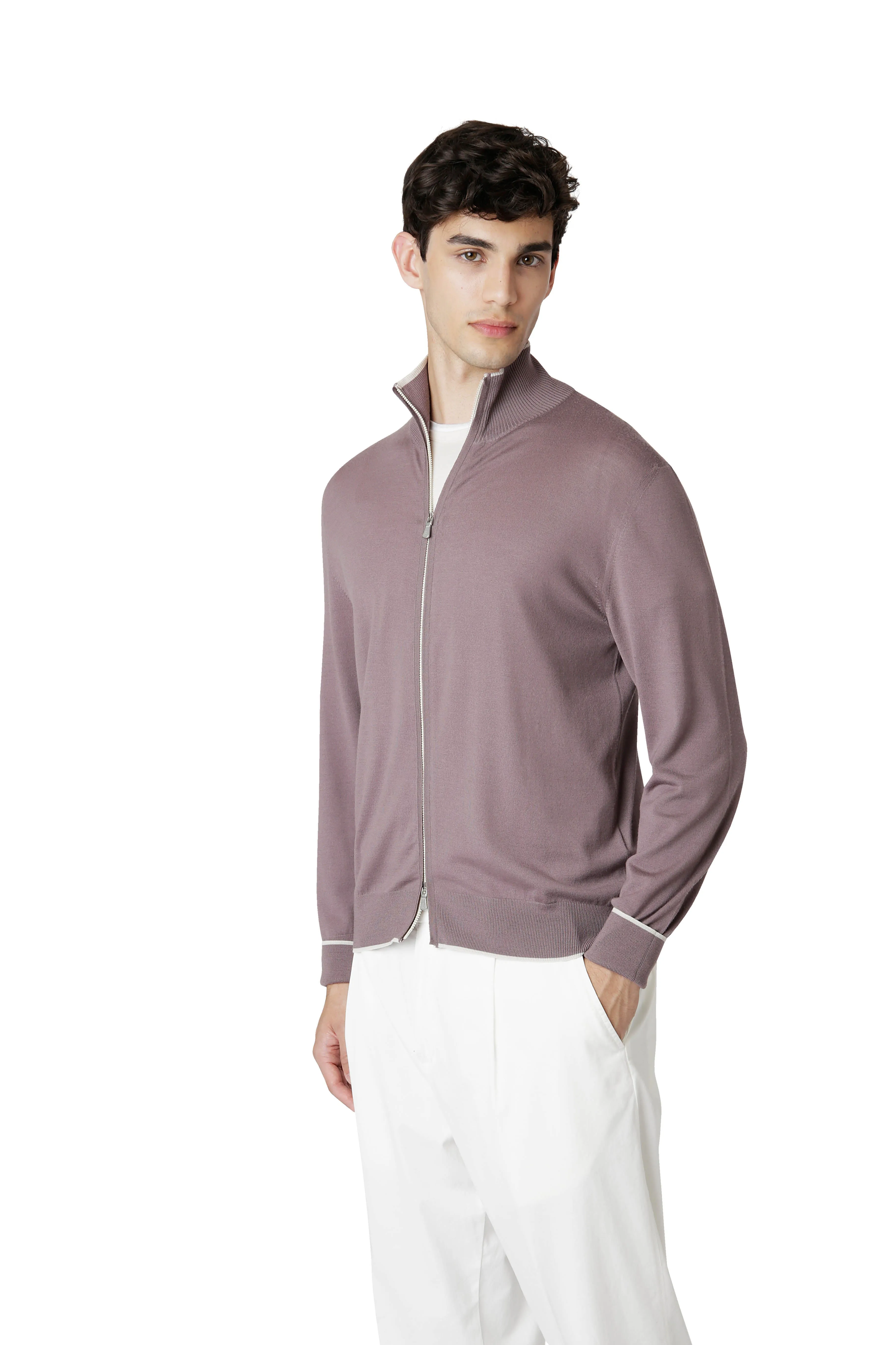 MAGLIA FULL ZIP LANA 14 MICRON sold by Eleventy product image thumbnail 3