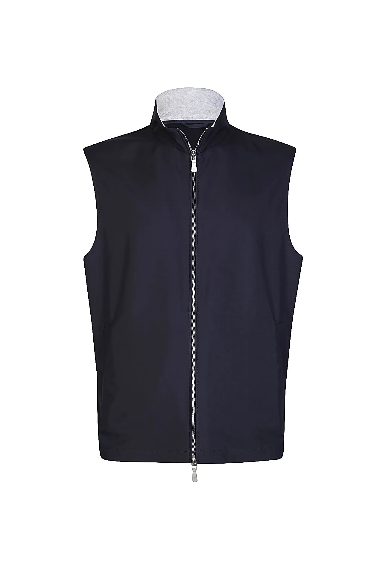 FULL ZIP VEST WITH STANDING NECK sold by Eleventy