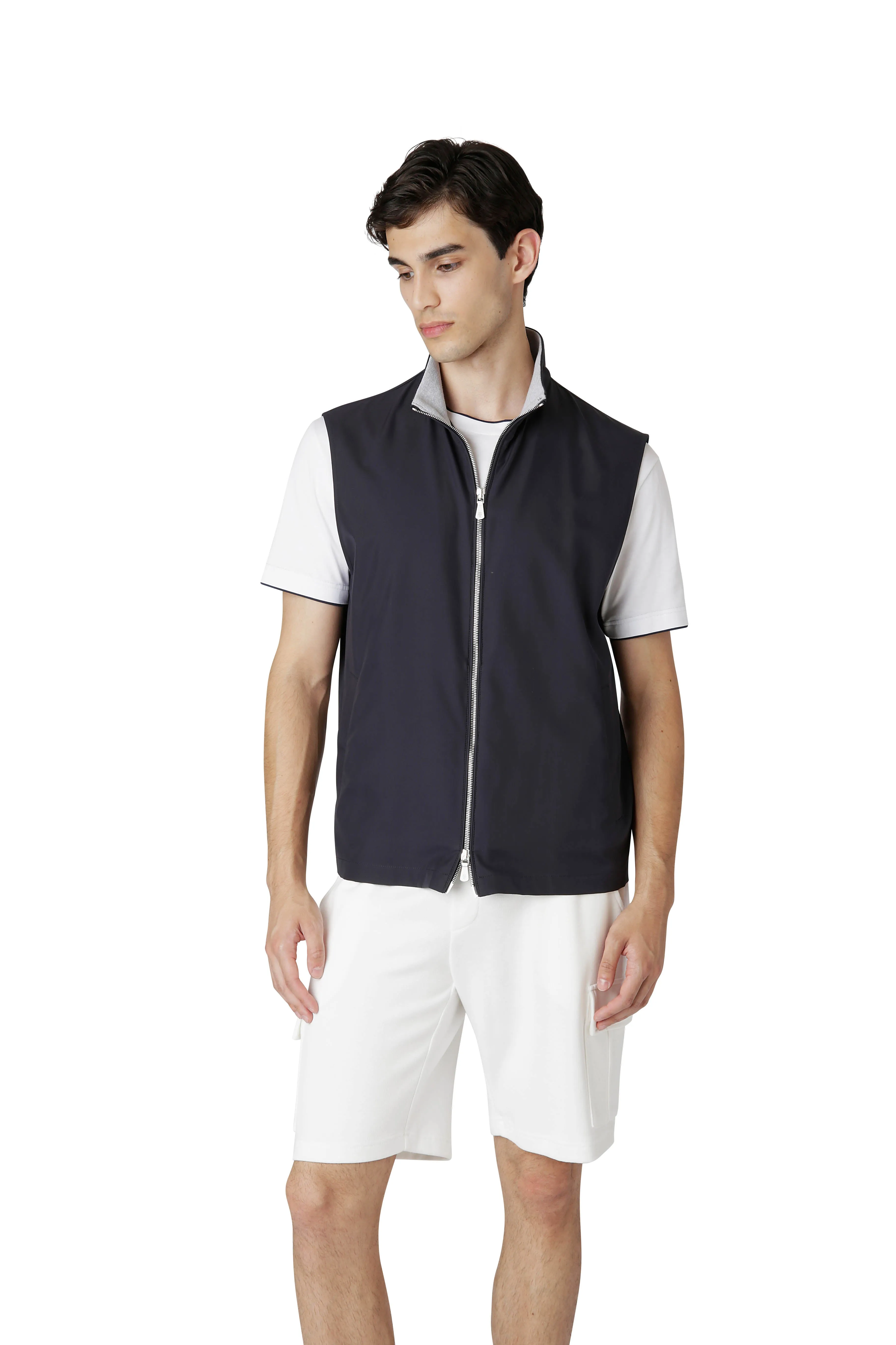 FULL ZIP VEST WITH STANDING NECK sold by Eleventy product image thumbnail 3