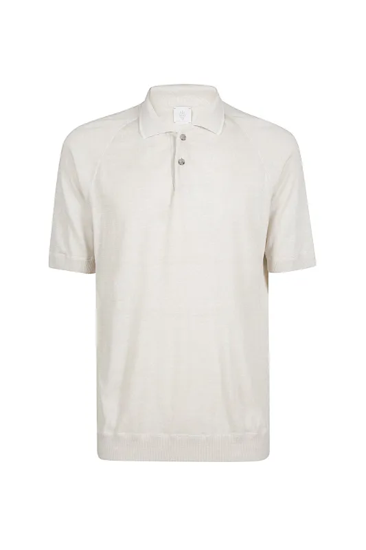 MOULINE' LINEN KNIT POLO SHIRT sold by Eleventy
