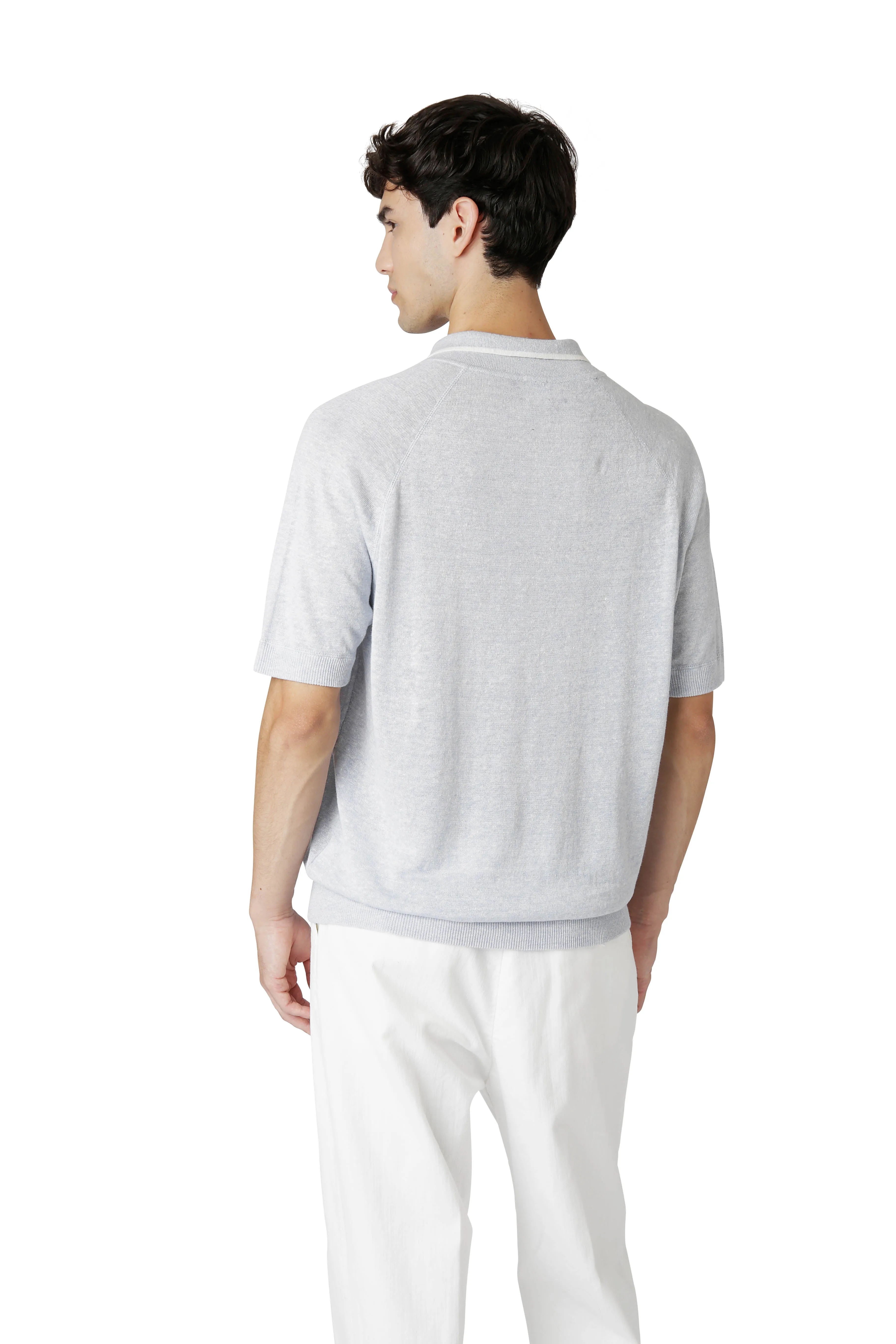 MOULINE' LINEN KNIT POLO SHIRT sold by Eleventy product image thumbnail 5