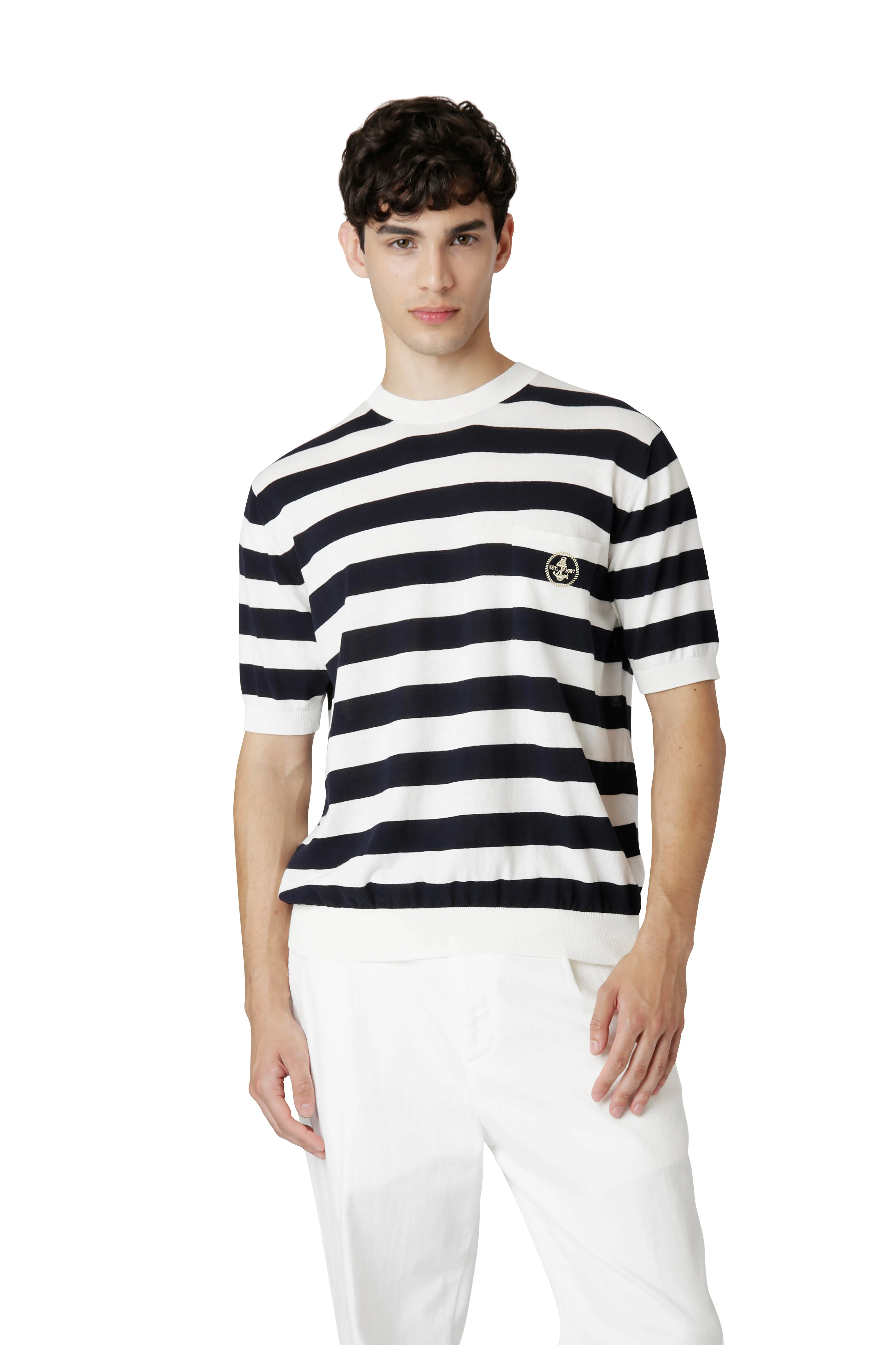 CREWNECK SWEATER MM EMBROIDERY sold by Eleventy product image thumbnail 2