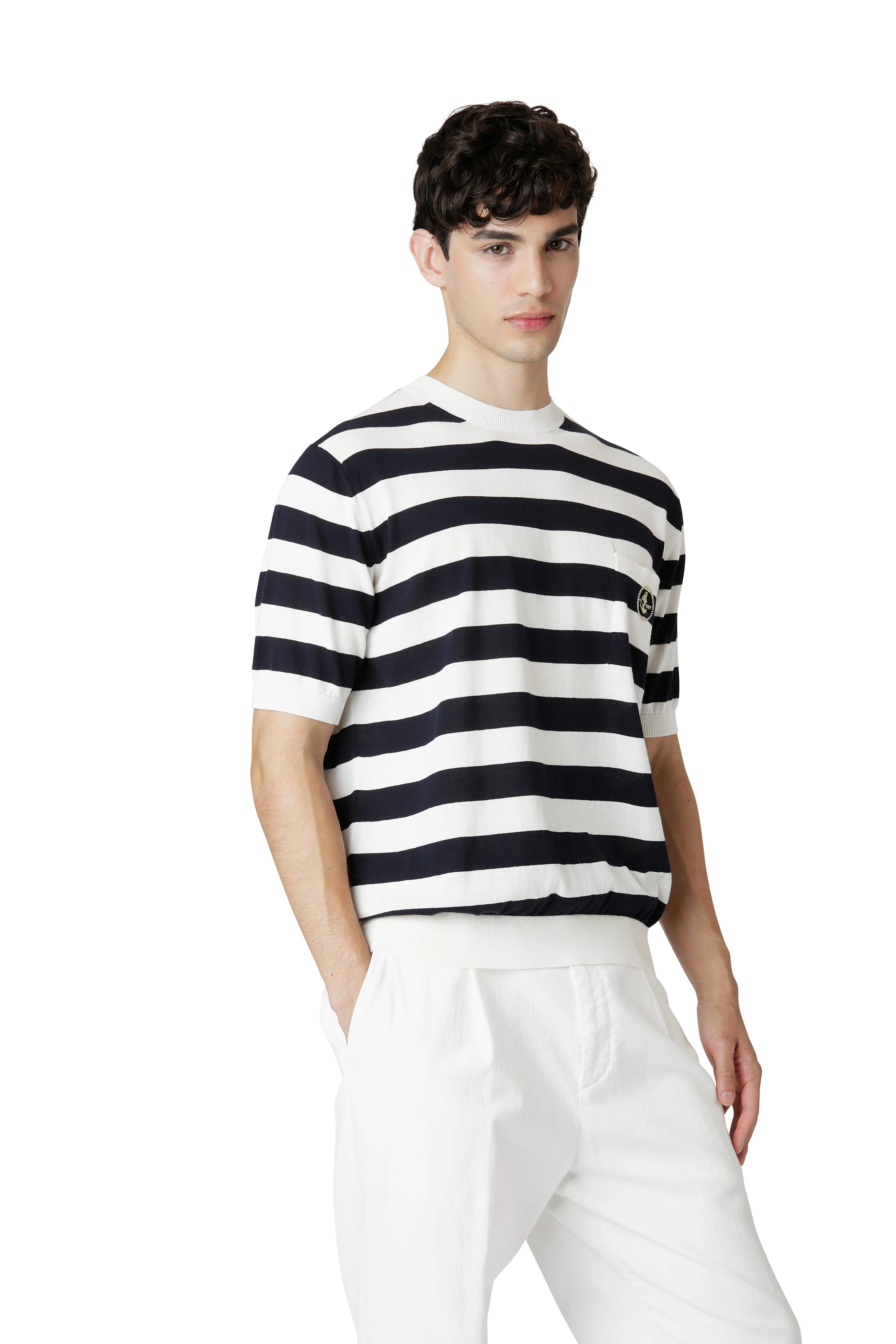 CREWNECK SWEATER MM EMBROIDERY sold by Eleventy product image thumbnail 3