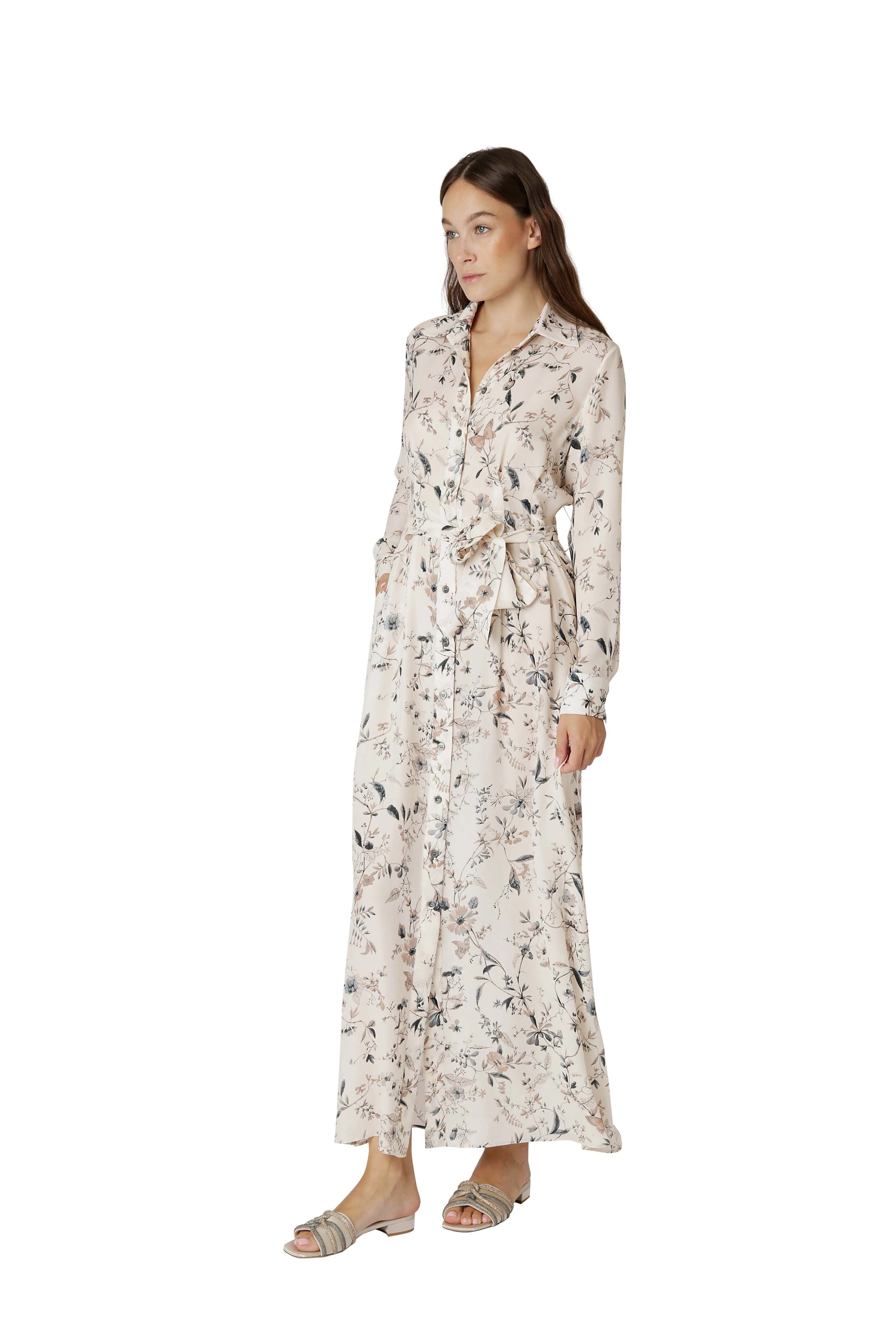 LONG DRESS WITH PRINTED BUTTONS sold by Eleventy product image thumbnail 2