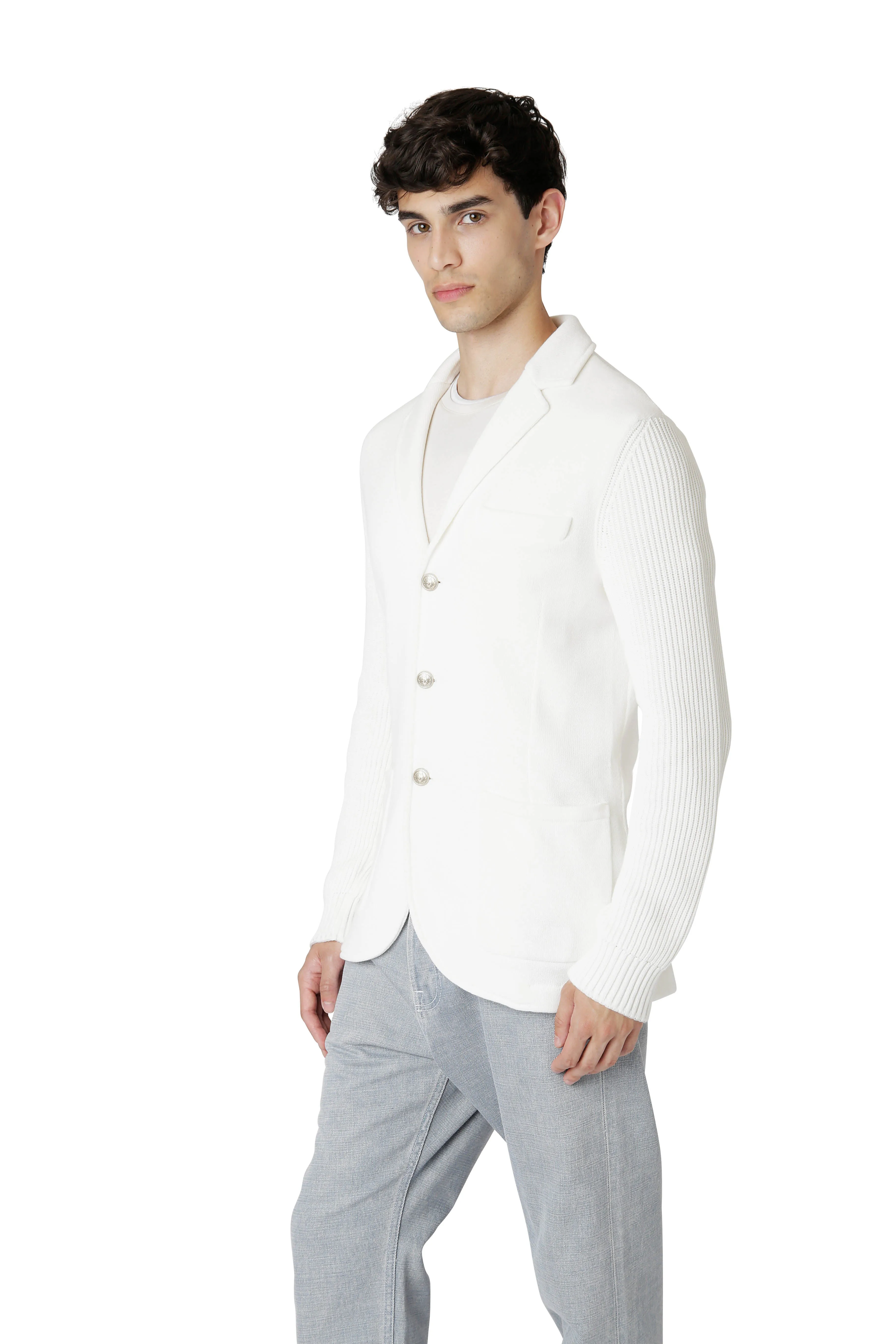 SINGLE-BREASTED KNITTED JACKET sold by Eleventy product image thumbnail 3