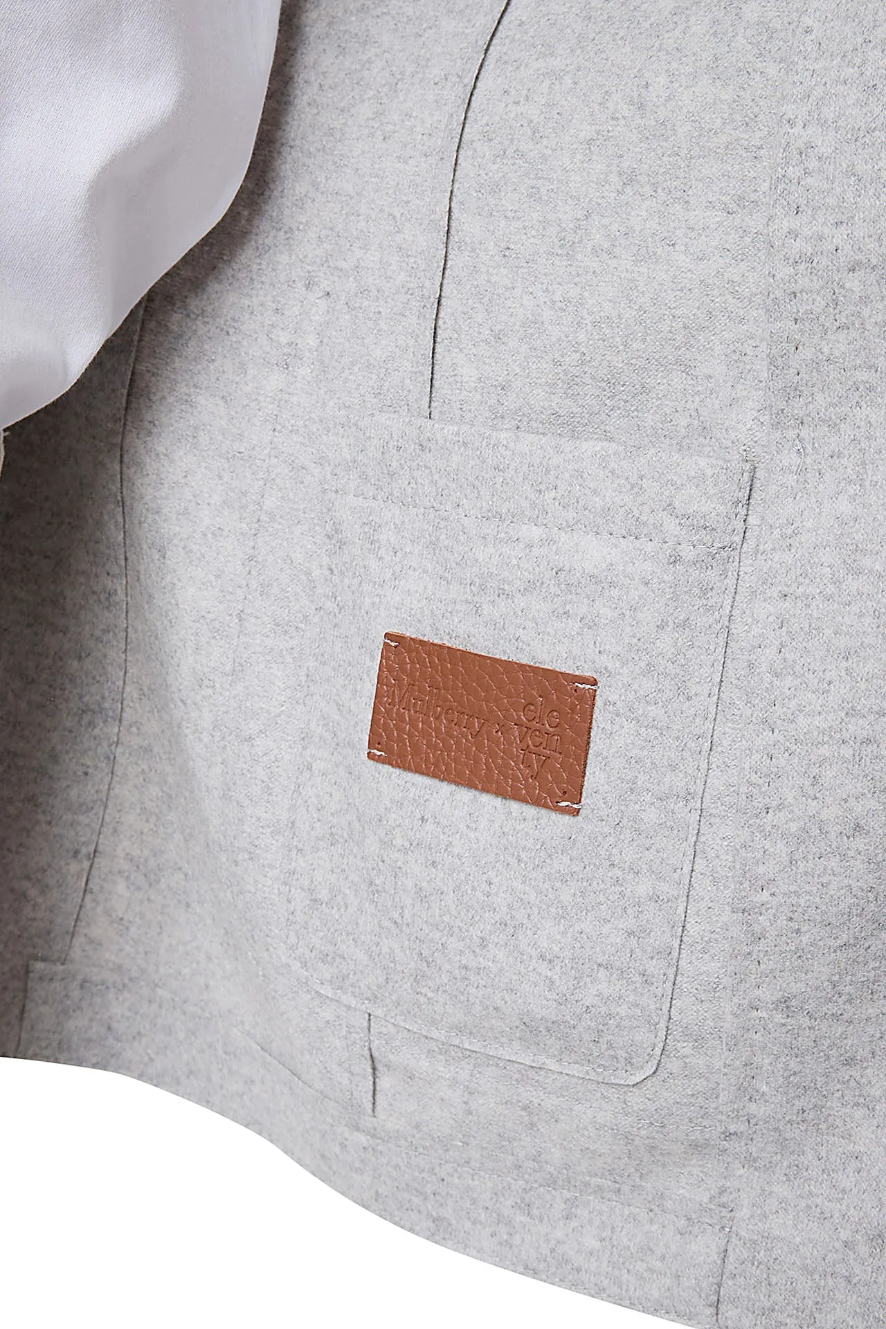 DOUBLE-BREASTED JACKET WOOL AND LEATHER sold by Eleventy product image thumbnail 5