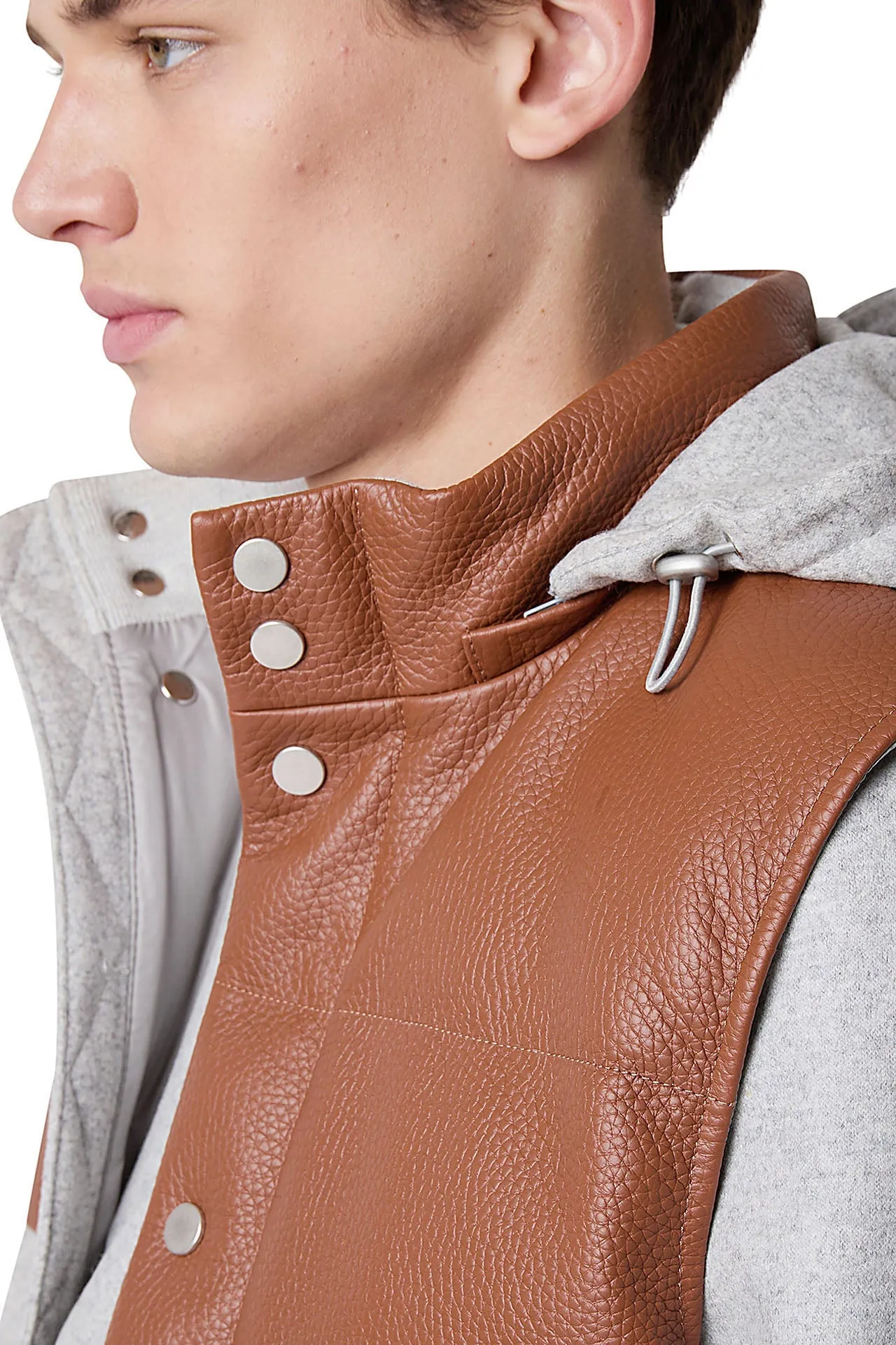 BIMATERIC VEST WOOL AND LEATHER sold by Eleventy product image thumbnail 4