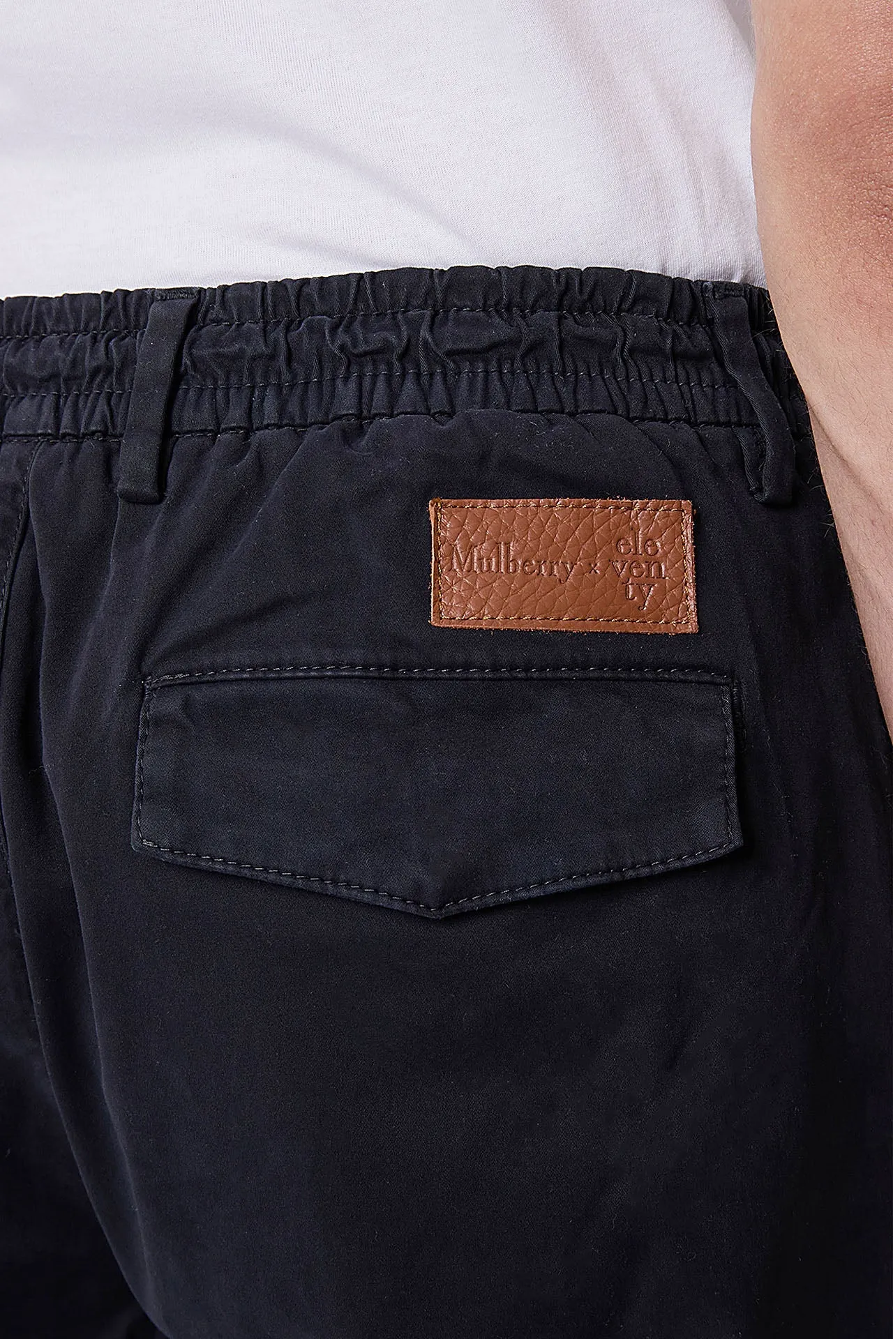 STRETCH COTTON AND LEATHER PANTS sold by Eleventy product image thumbnail 5