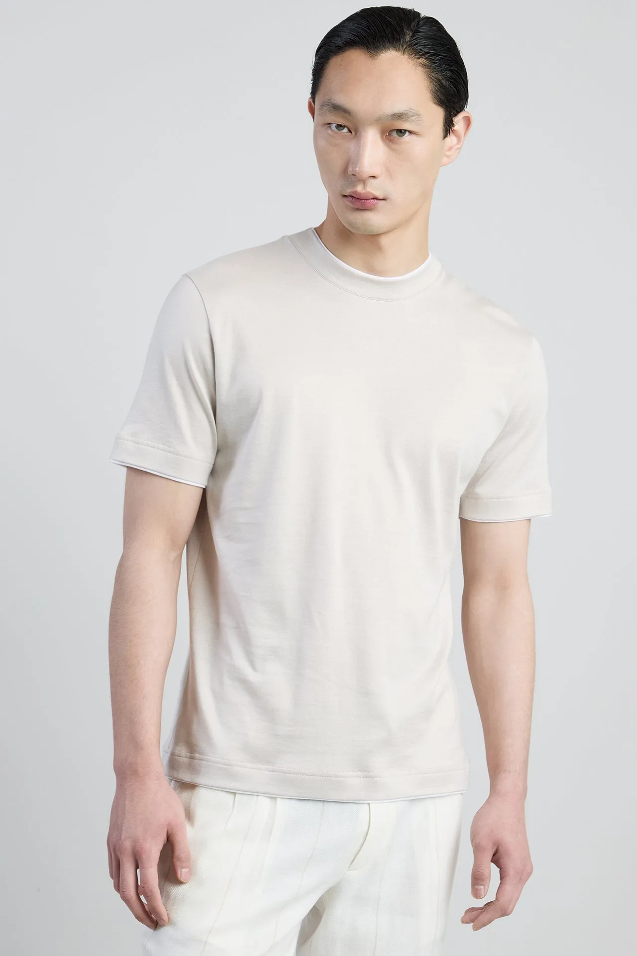CREW NECK COTTON JERSEY T-SHIRT sold by Eleventy product image thumbnail 2