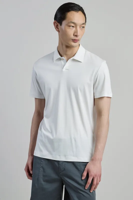 Men's Short-Sleeved Modal and Cotton Polo Shirt | Eleventy made by Eleventy