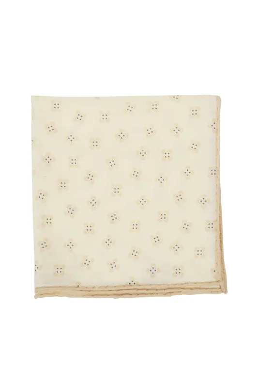 Wool and Cotton Pocket Square with Foliage Pattern | Eleventy made by Eleventy