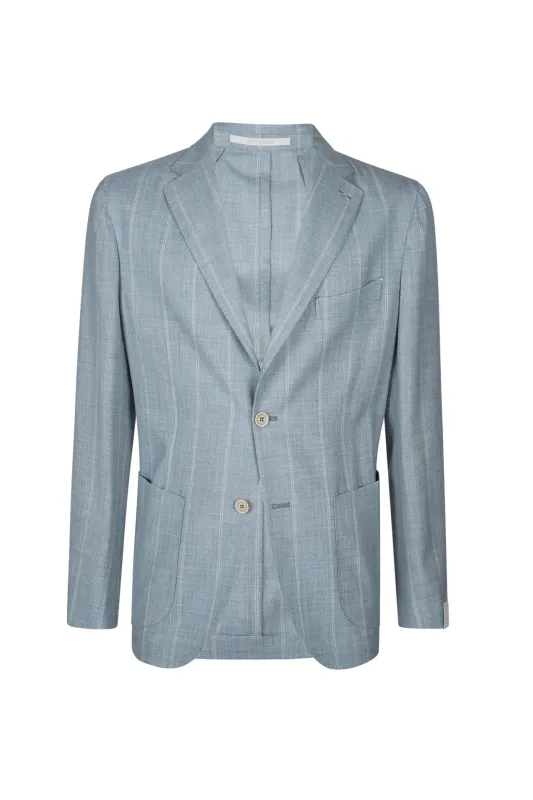SINGLE-BREASTED WOOL SILK LINEN JACKET sold by Eleventy