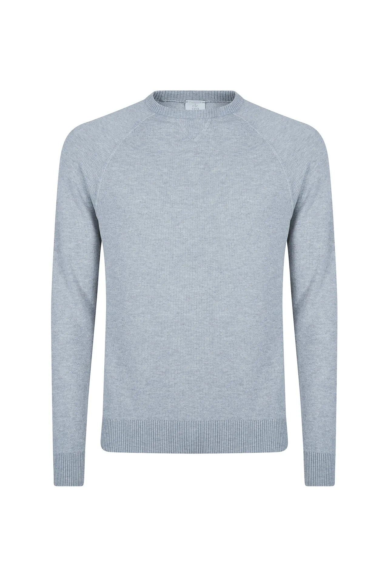 Men's Honeycomb Cotton Crew Neck Sweater Gauge 14 | Eleventy sold by Eleventy