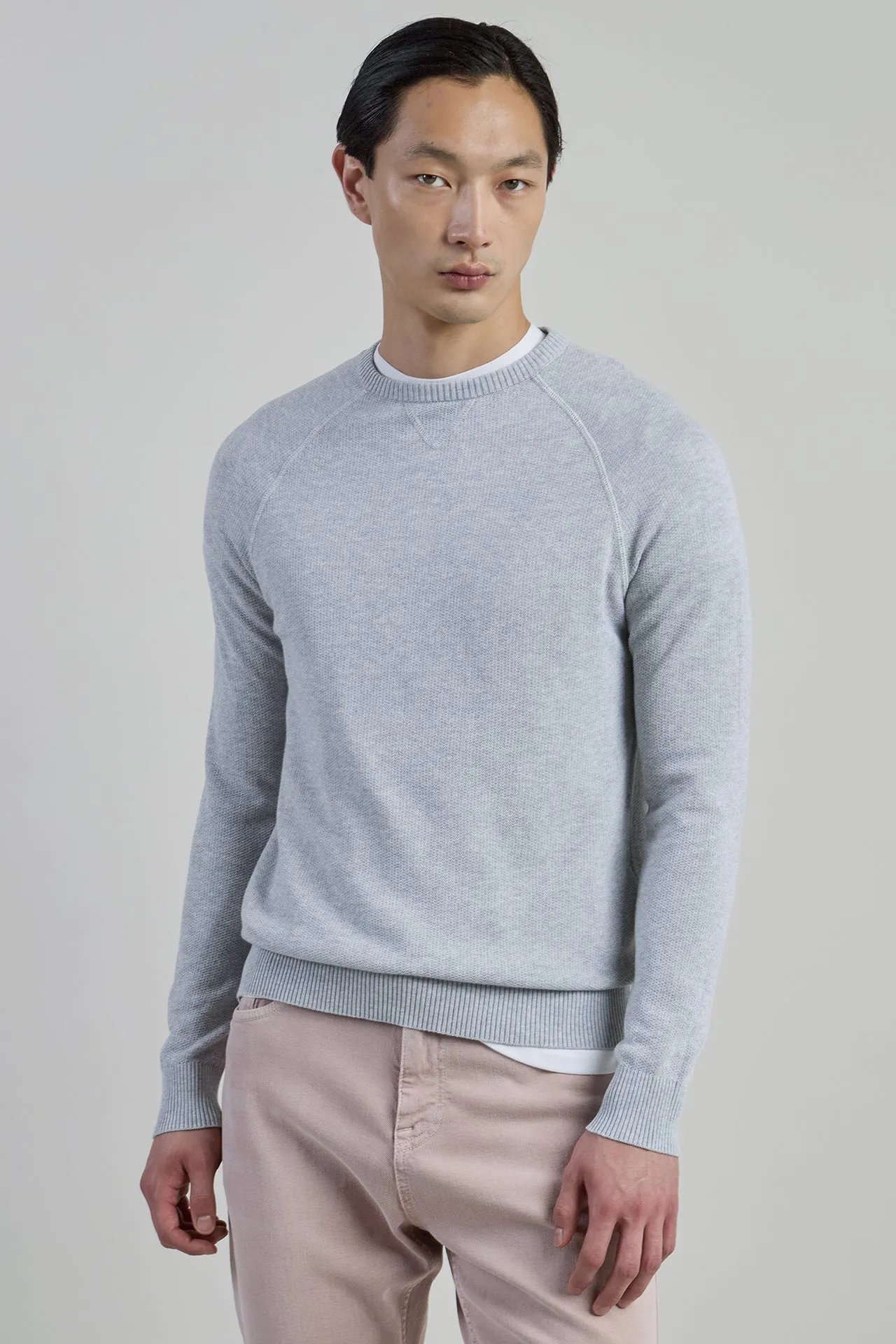 Men's Honeycomb Cotton Crew Neck Sweater Gauge 14 | Eleventy sold by Eleventy product image thumbnail 2