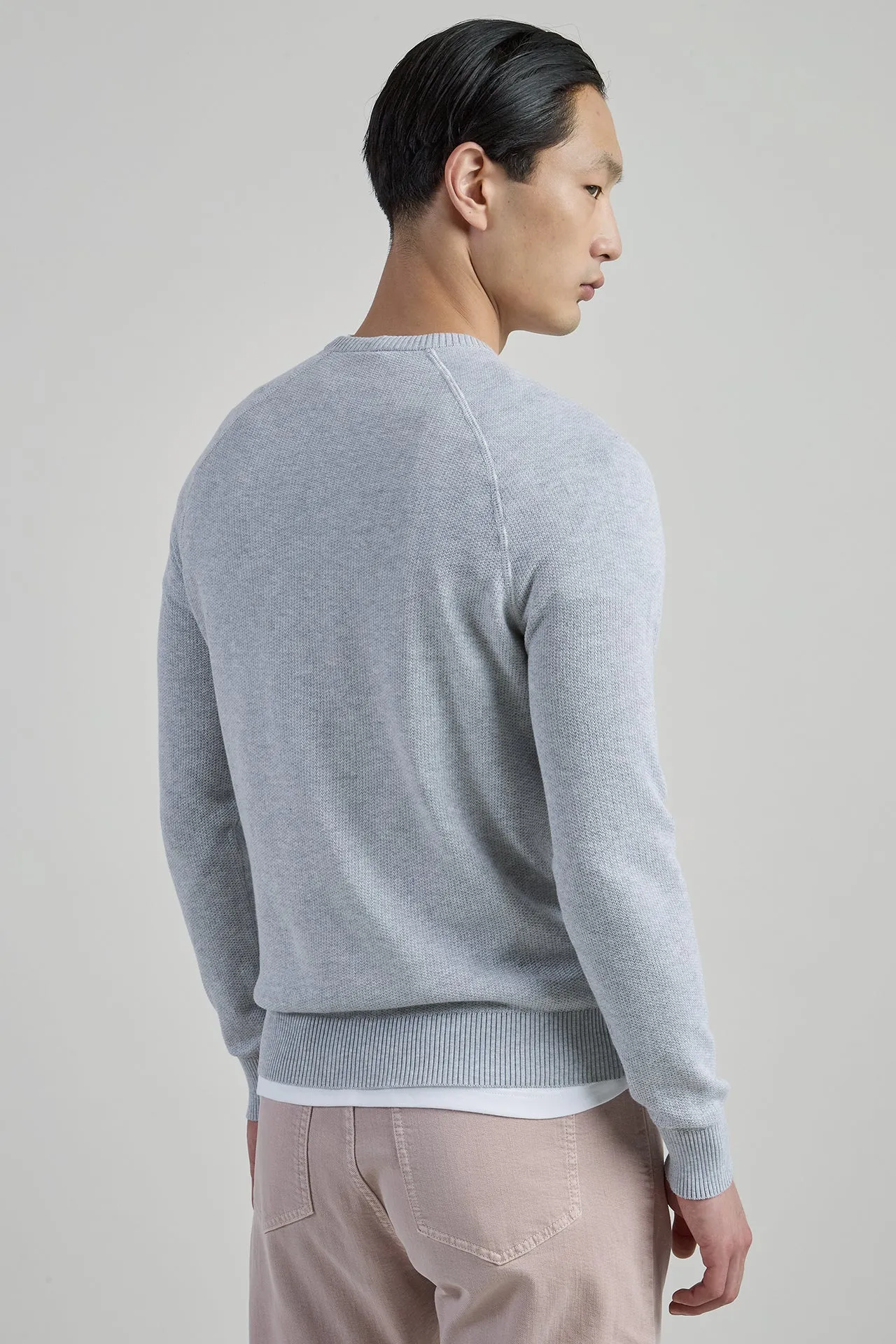 Men's Honeycomb Cotton Crew Neck Sweater Gauge 14 | Eleventy sold by Eleventy product image thumbnail 3