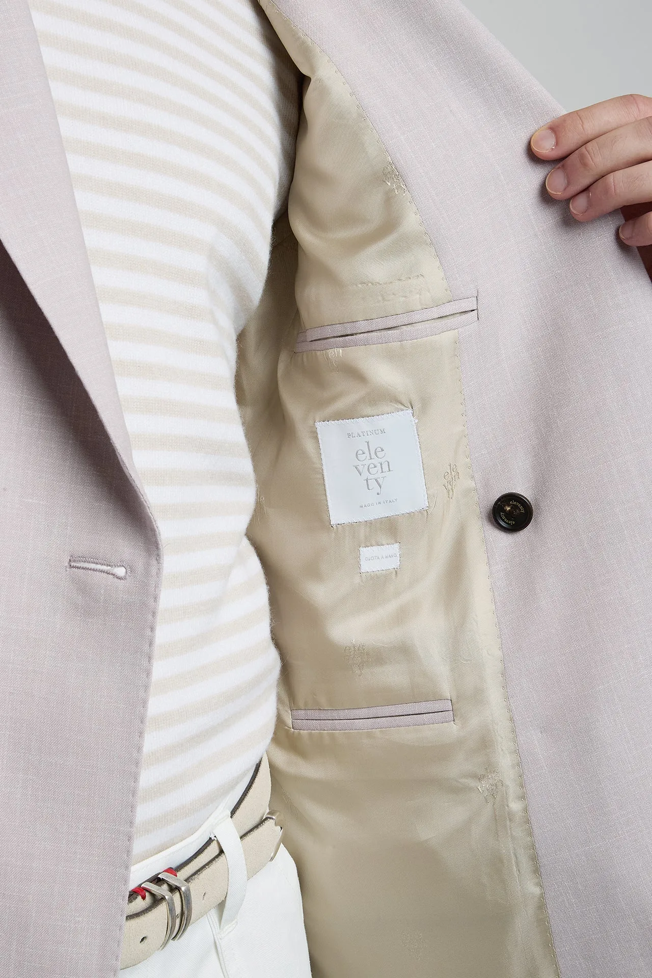 Men's Double-Breasted Wool Silk and Linen Jacket | Eleventy sold by Eleventy product image thumbnail 5