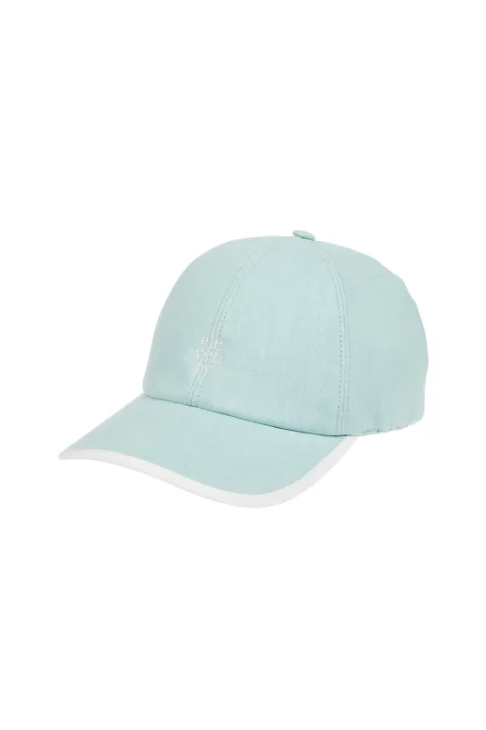 Women's Linen Baseball Cap with Contrasting Piping | Eleventy made by Eleventy