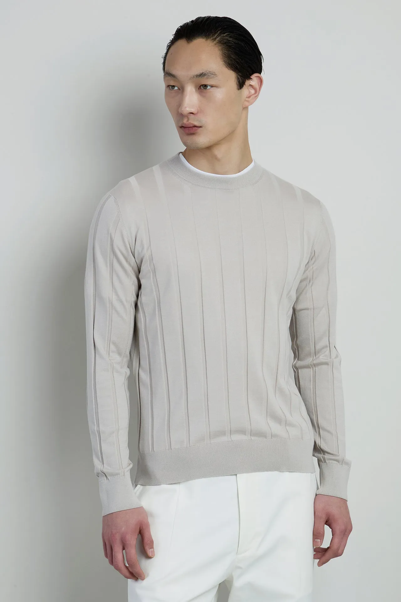 Men's Cotton Silk and Cashmere Crew Neck Sweater | Eleventy sold by Eleventy product image thumbnail 2
