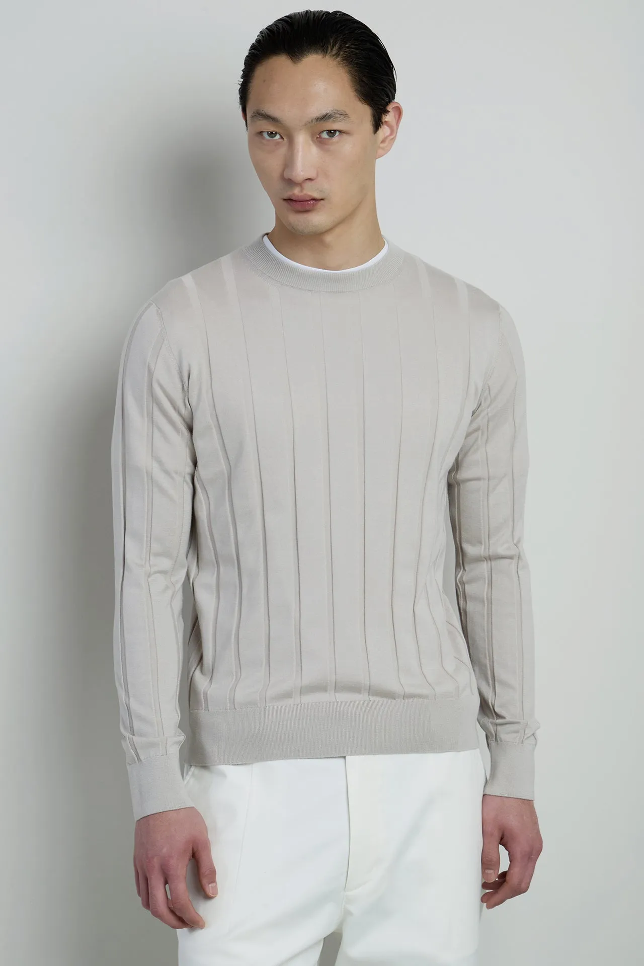 Men's Cotton Silk and Cashmere Crew Neck Sweater | Eleventy sold by Eleventy product image thumbnail 3