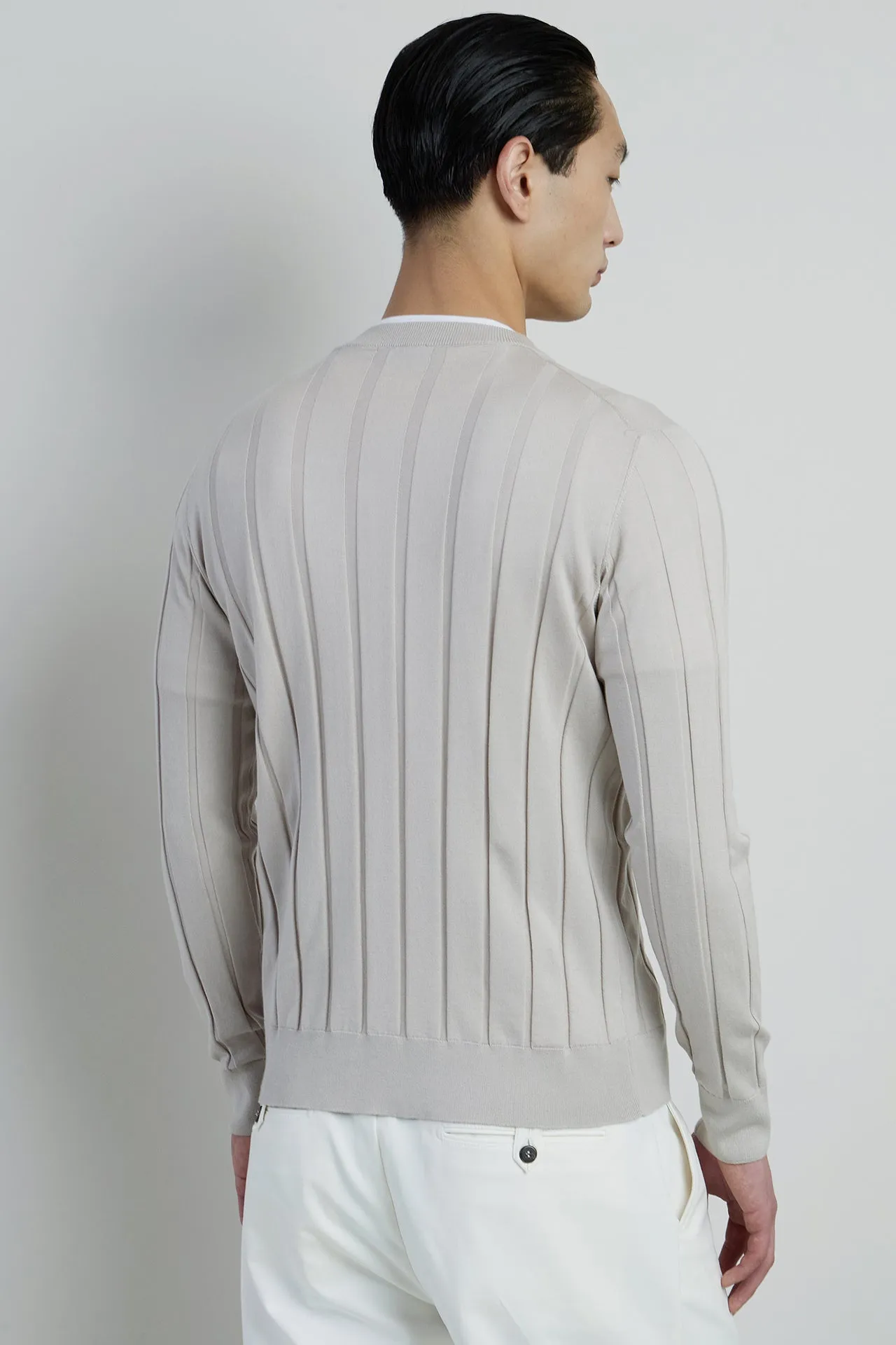 Men's Cotton Silk and Cashmere Crew Neck Sweater | Eleventy sold by Eleventy product image thumbnail 4