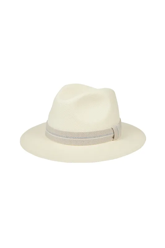 Men's Straw Panama Hat with Striped Grosgrain Band | Eleventy made by Eleventy