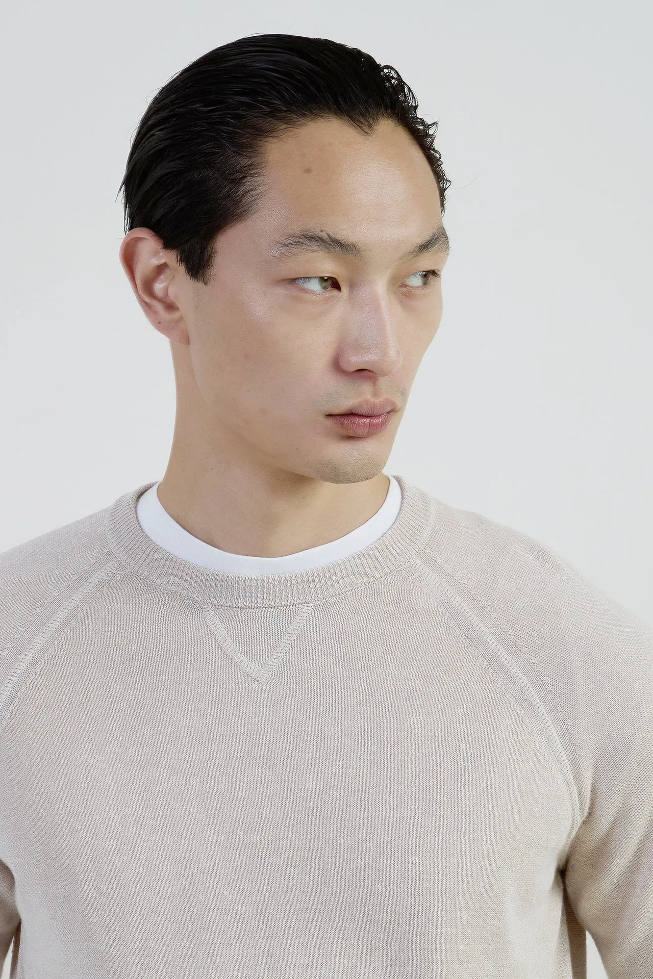 Men's Crew Neck Linen and Cotton Sweater | Eleventy sold by Eleventy product image thumbnail 4