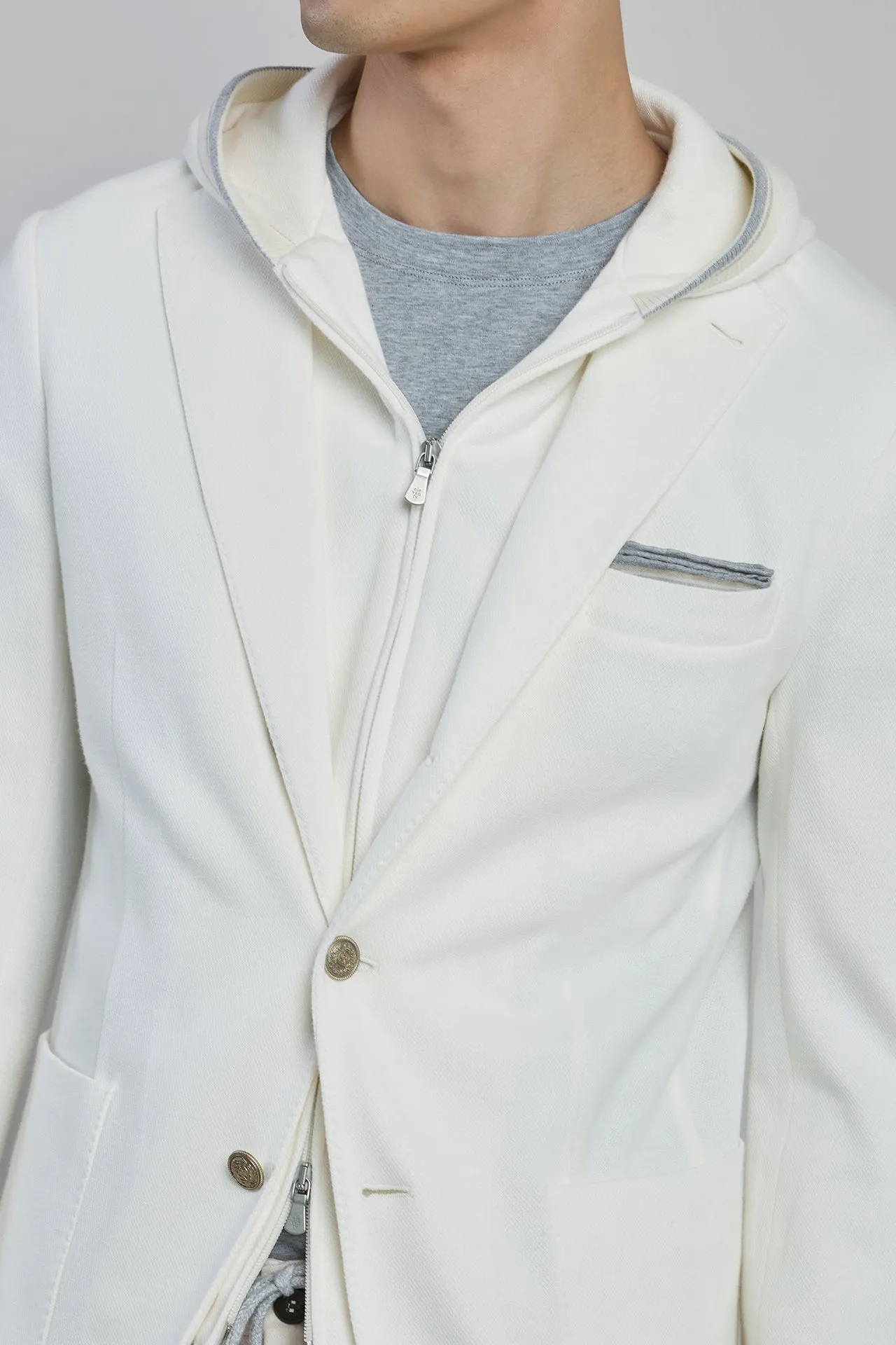 Men's Cotton Jersey Jacket with Detachable Bib | Eleventy sold by Eleventy product image thumbnail 4
