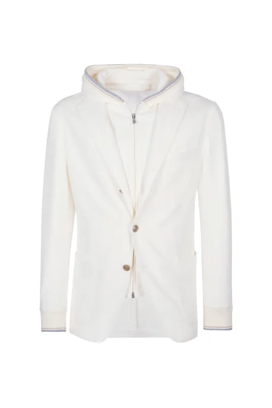 Men's Cotton Jersey Jacket with Detachable Bib | Eleventy made by Eleventy