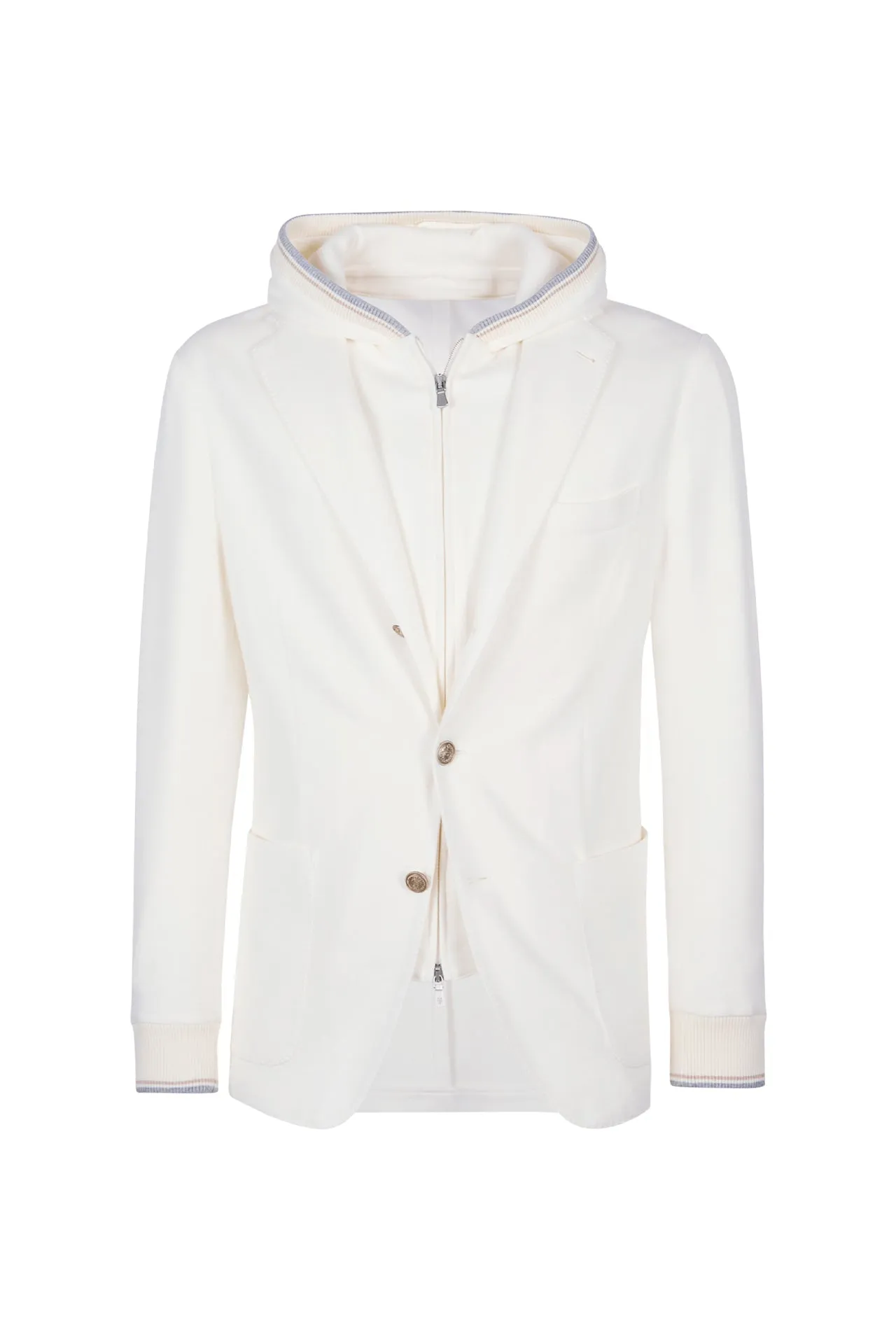 Men's Cotton Jersey Jacket with Detachable Bib | Eleventy sold by Eleventy